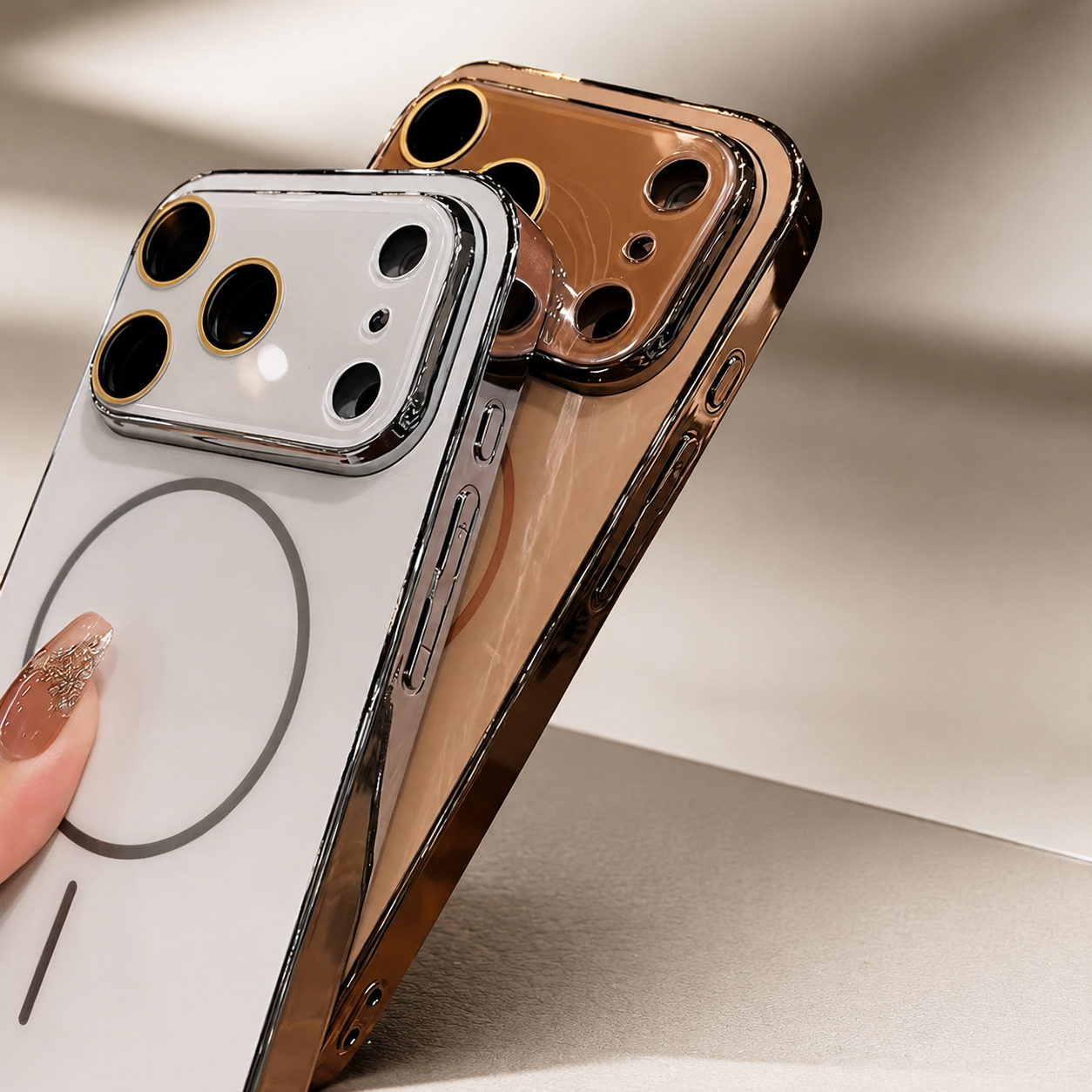 Premium iPhone Case MagSafe Compatible Camera Lens Protection Shockproof Hard PC Cover Tempered Glass Guard Anti Fingerprint Wireless Charging Design