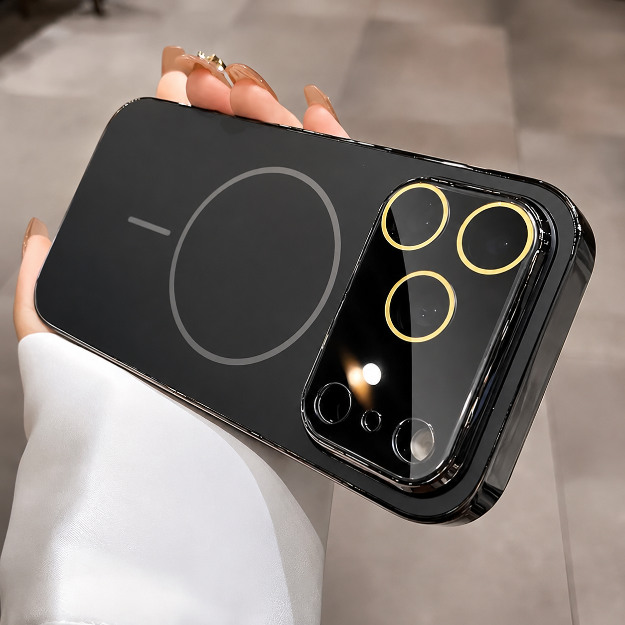 Premium iPhone Case MagSafe Compatible Camera Lens Protection Shockproof Hard PC Cover Tempered Glass Guard Anti Fingerprint Wireless Charging Design