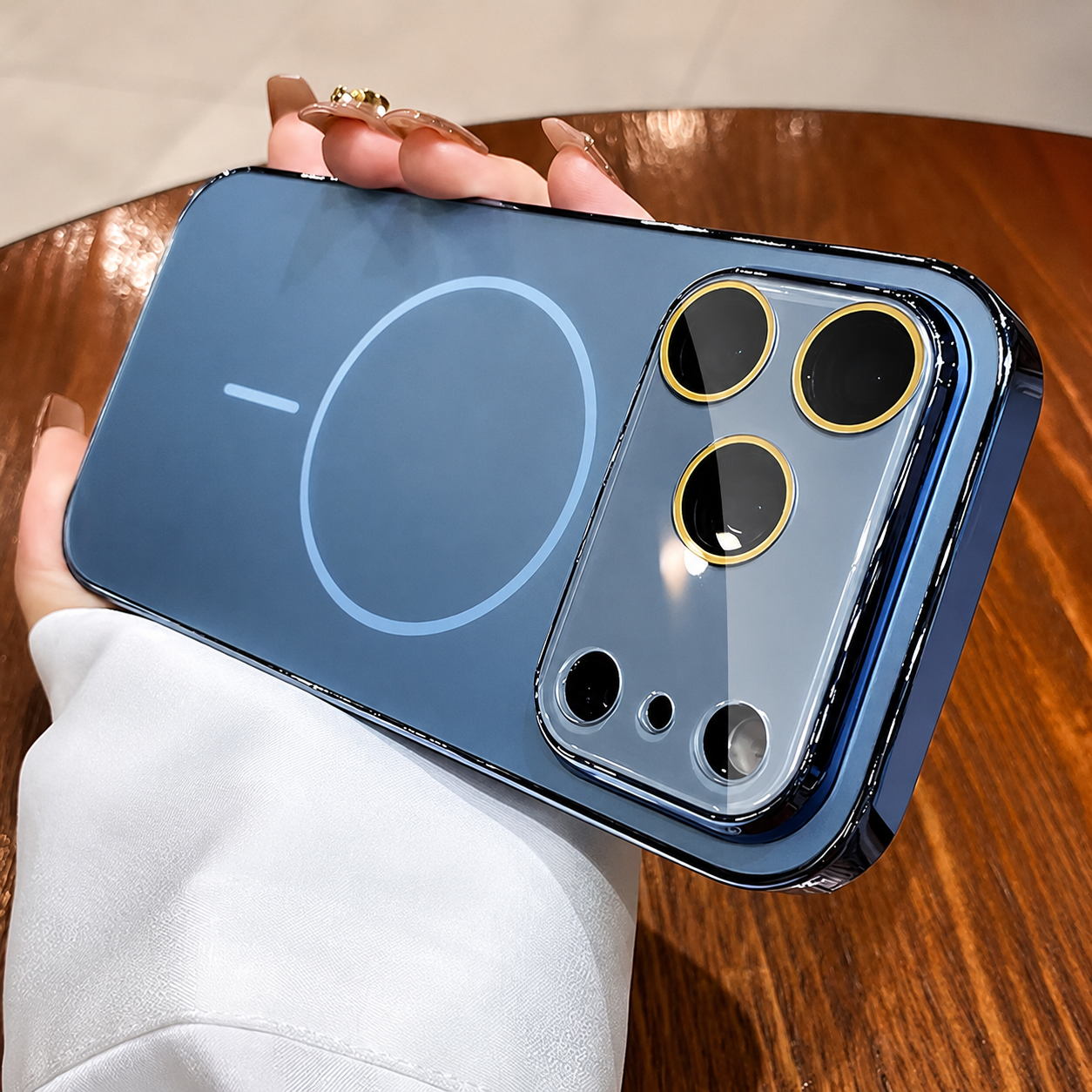Premium iPhone Case MagSafe Compatible Camera Lens Protection Shockproof Hard PC Cover Tempered Glass Guard Anti Fingerprint Wireless Charging Design