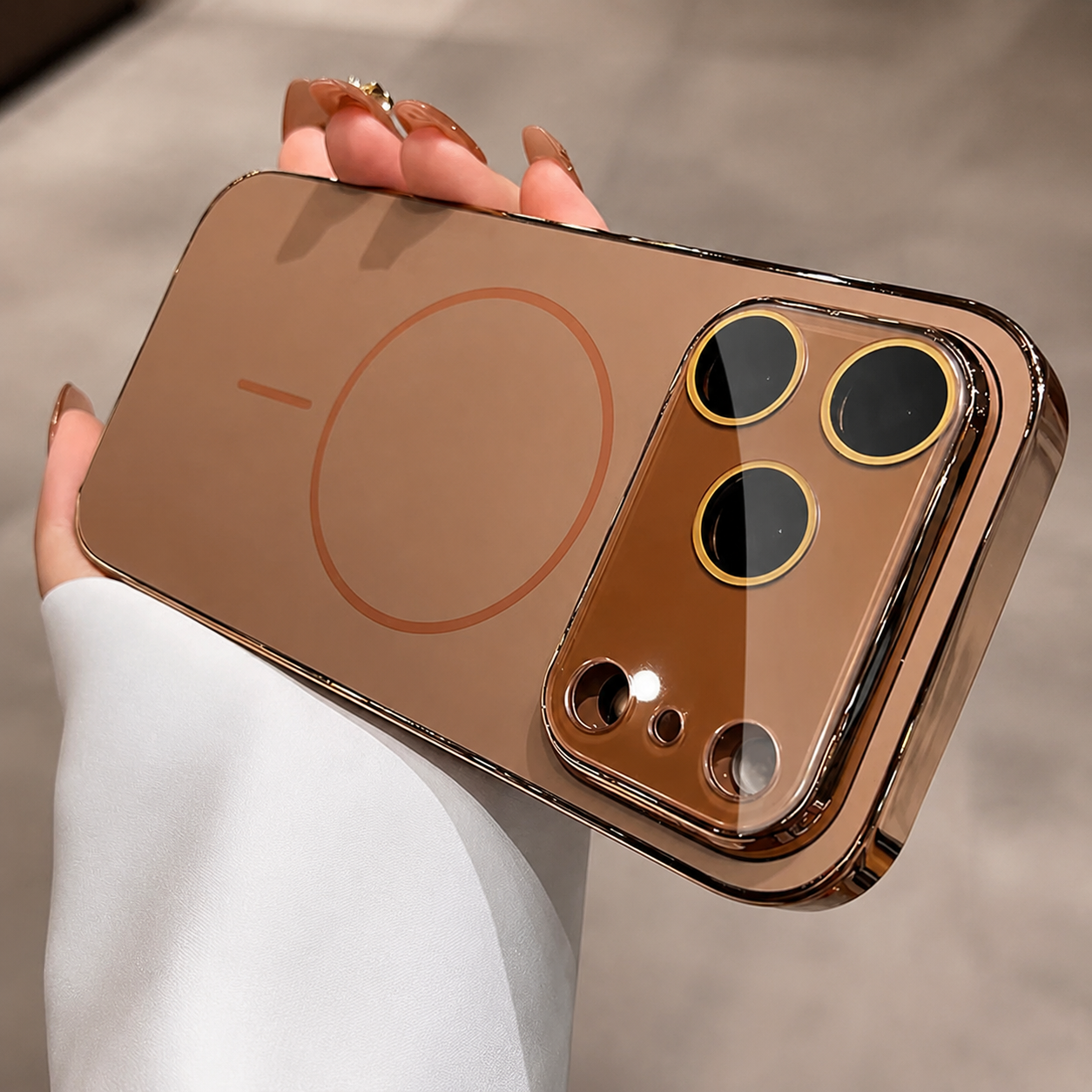 Premium iPhone Case MagSafe Compatible Camera Lens Protection Shockproof Hard PC Cover Tempered Glass Guard Anti Fingerprint Wireless Charging Design