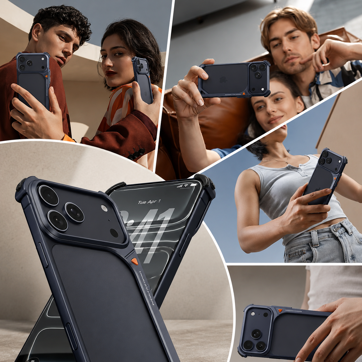 Premium iPhone Case MagSafe Compatible Camera Lens Protection Shockproof Protective Cover Aluminum Frame Wireless Charging Minimalist Metal Design