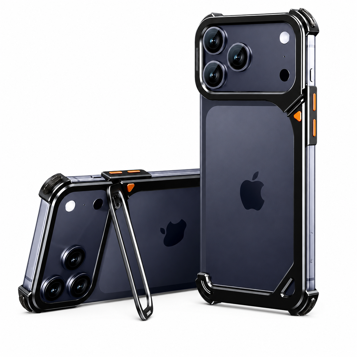 Premium iPhone Case MagSafe Compatible Camera Lens Protection Shockproof Protective Cover Aluminum Frame Wireless Charging Minimalist Metal Design