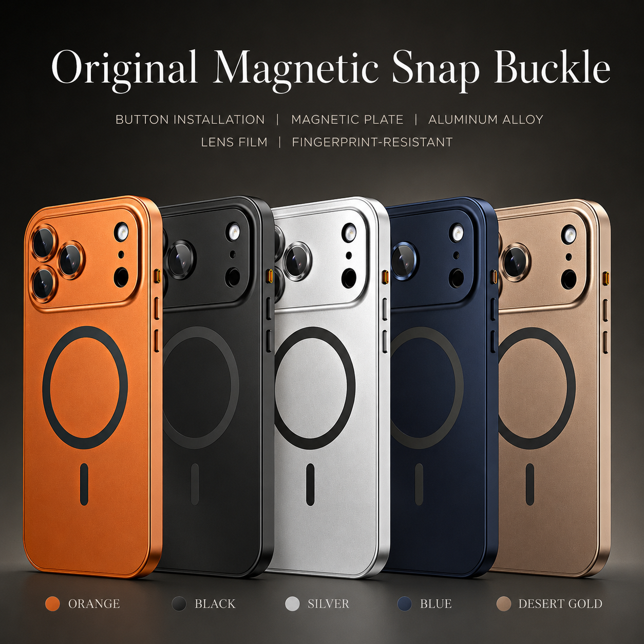 Premium iPhone Case MagSafe Compatible Camera Lens Protection Shockproof Protective Cover Aluminum Metal Frame Magnetic Wireless Charging Hard Back Design
