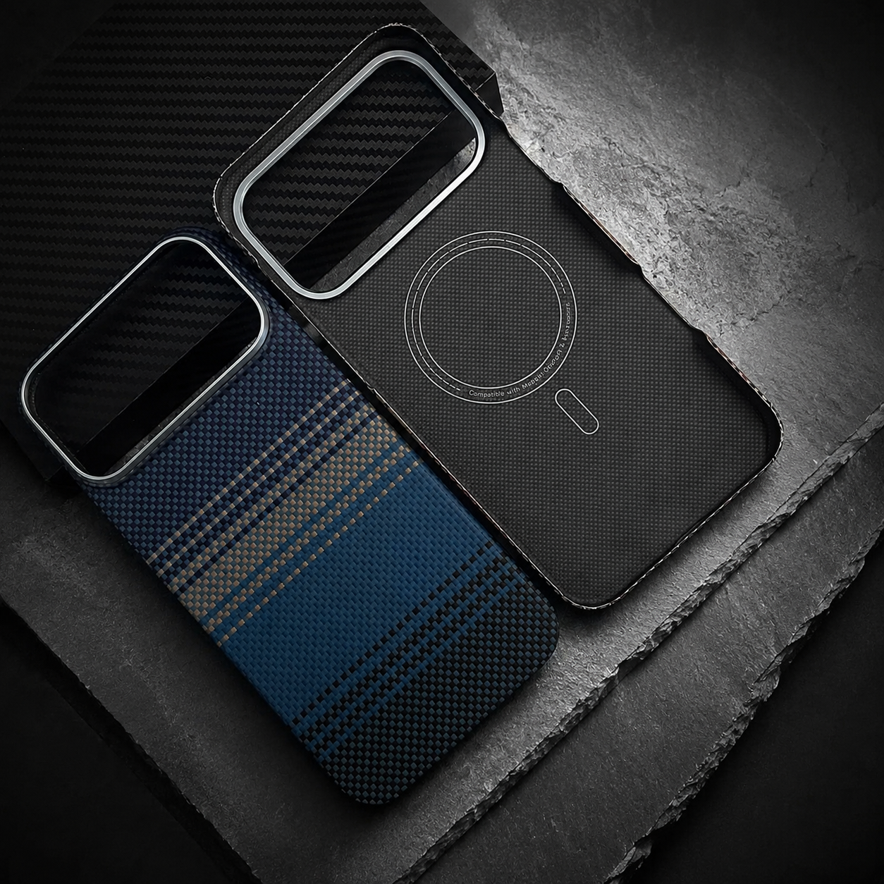 Premium iPhone Case MagSafe Compatible Camera Lens Protection Shockproof Protective Cover Aramid Fiber Carbon Fiber Waterproof Full Coverage Design