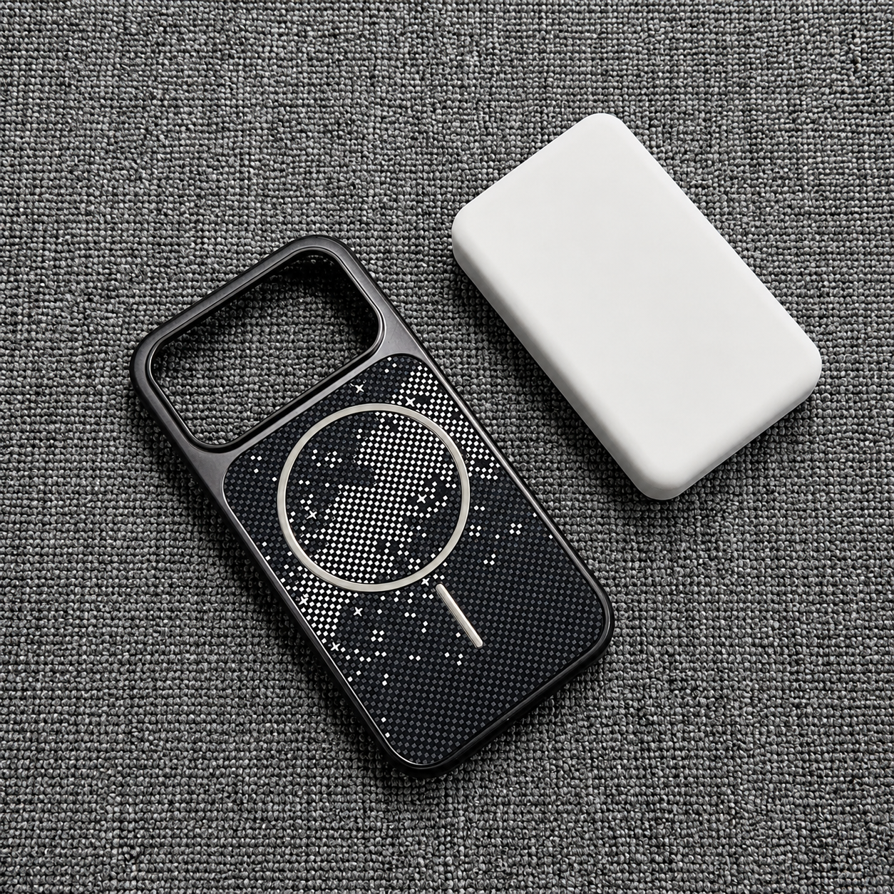 Premium iPhone Case MagSafe Compatible Camera Lens Protection Shockproof Protective Cover Carbon Fiber Wireless Charging Scratch Resistant Design