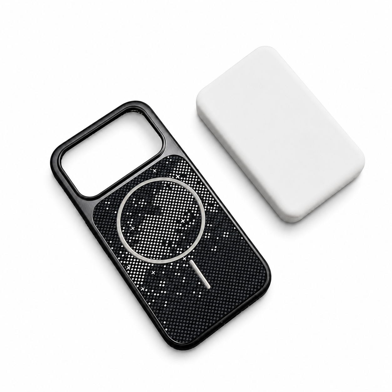 Premium iPhone Case MagSafe Compatible Camera Lens Protection Shockproof Protective Cover Carbon Fiber Wireless Charging Scratch Resistant Design
