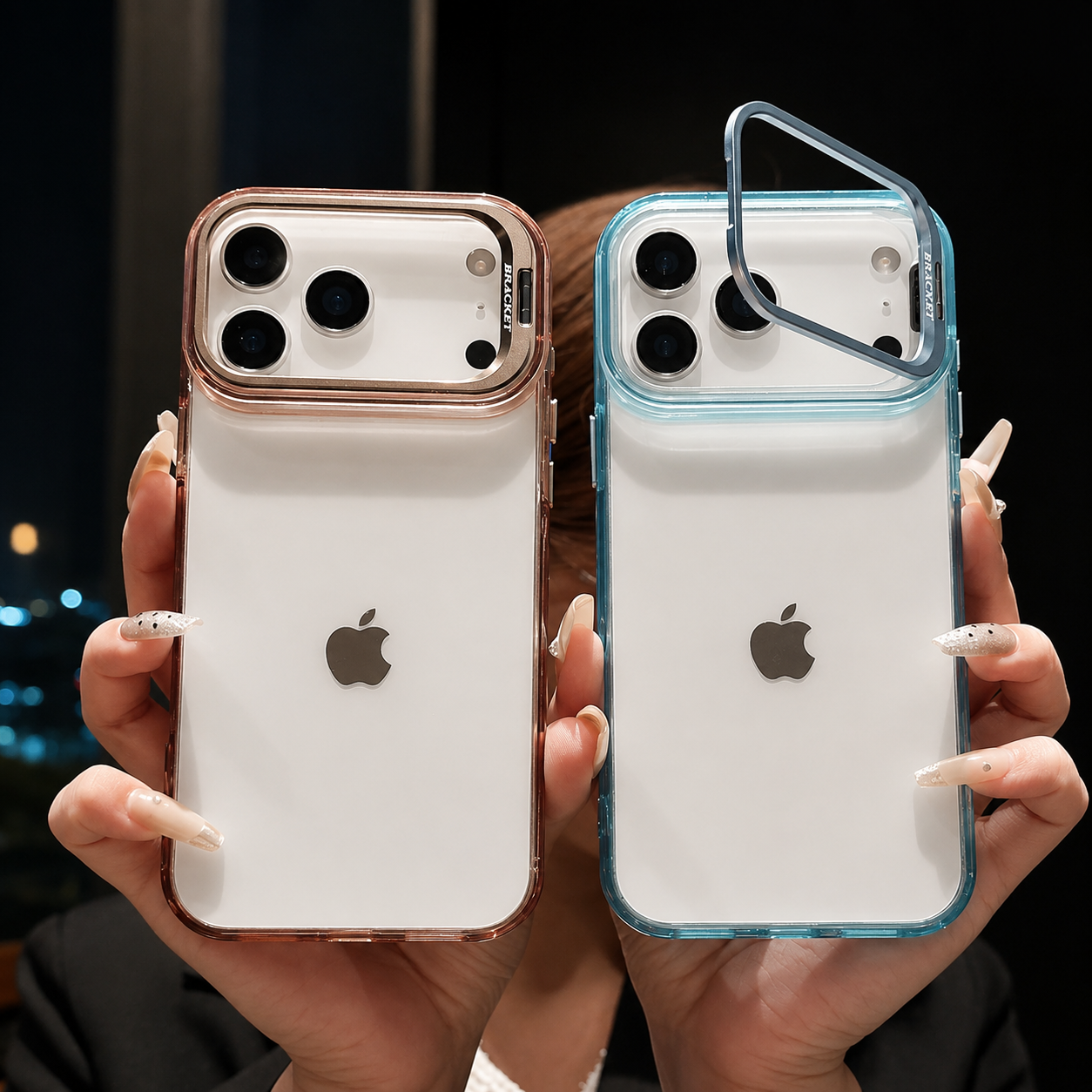 Premium iPhone Case MagSafe Compatible Camera Lens Protection Shockproof Protective Cover Crystal Clear Hard PC Magnetic Stand Design