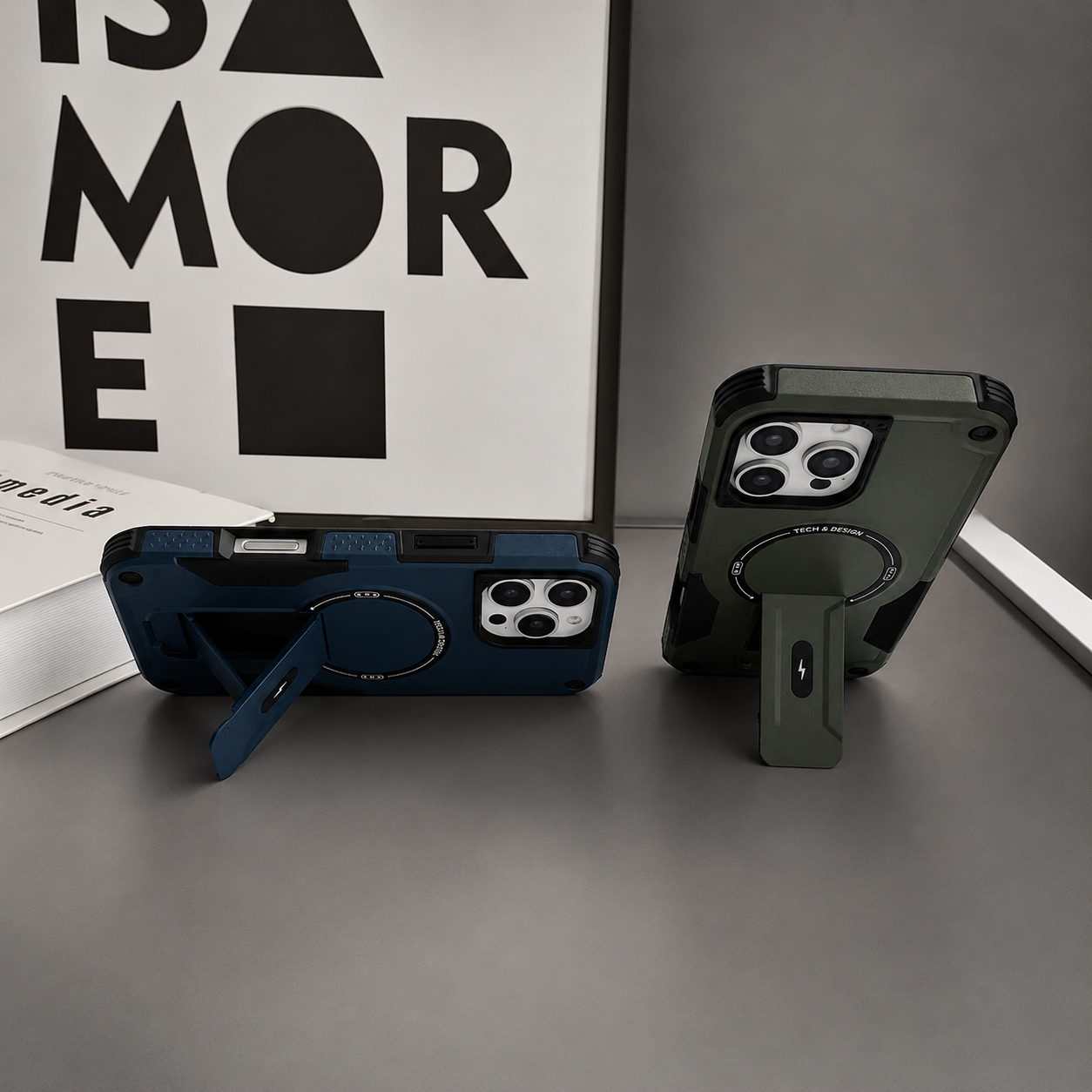 Premium iPhone Case MagSafe Compatible Camera Lens Protection Shockproof Protective Cover Kickstand Magnetic Wireless Charging Dual Layer Rugged Design