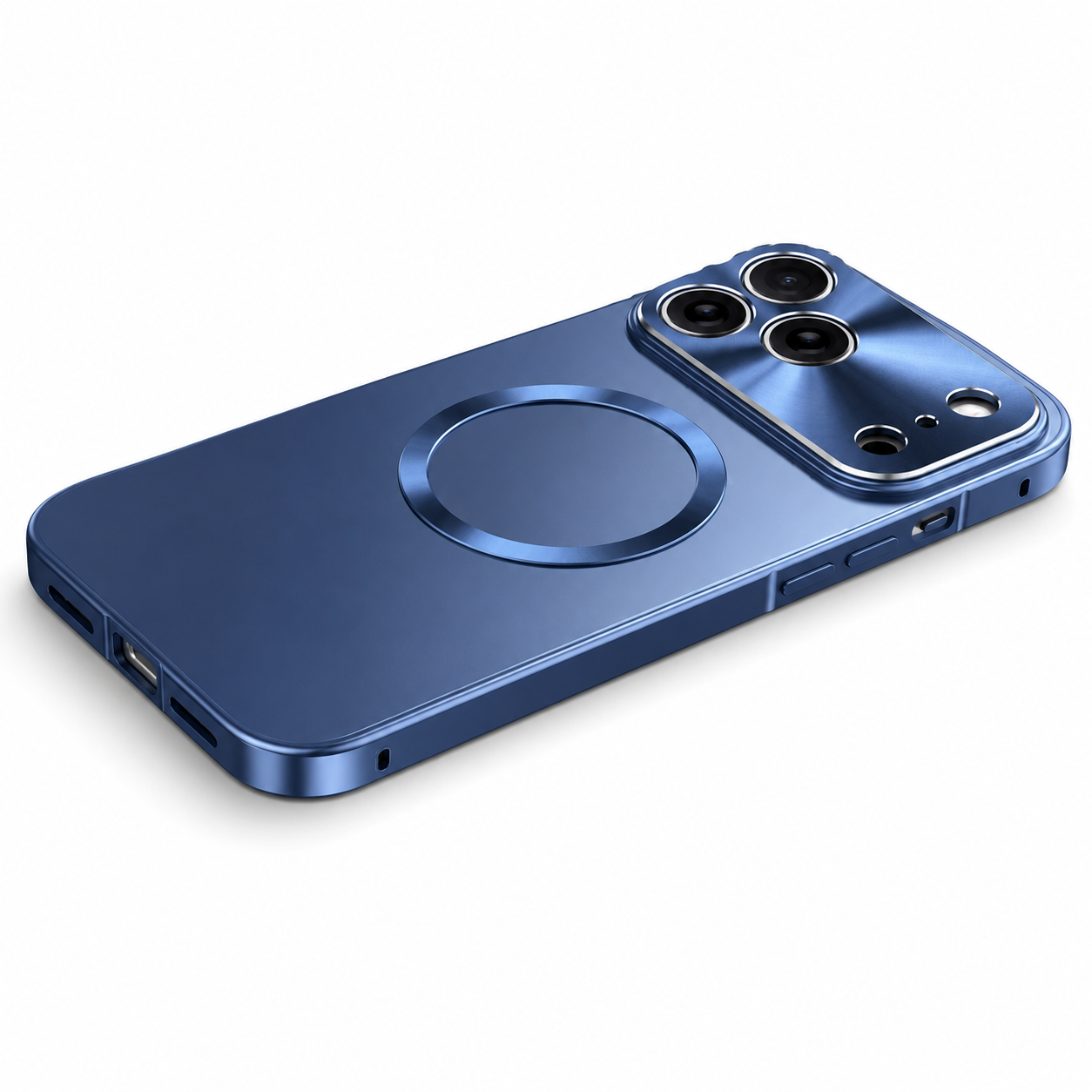 Premium iPhone Case MagSafe Compatible Camera Lens Protection Shockproof Protective Cover Magnetic Wireless Charging Aluminum Alloy Frame Frosted Back