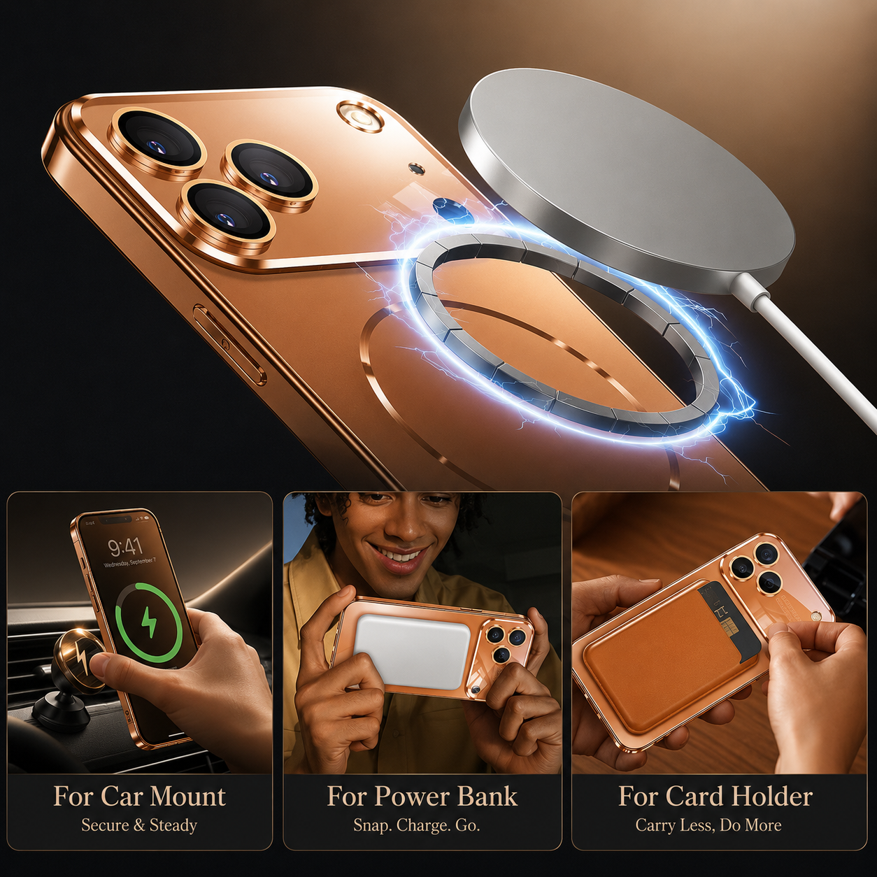 Premium iPhone Case MagSafe Compatible Camera Lens Protection Shockproof Protective Cover Magnetic Wireless Charging Anti Fingerprint Matte Acrylic Design