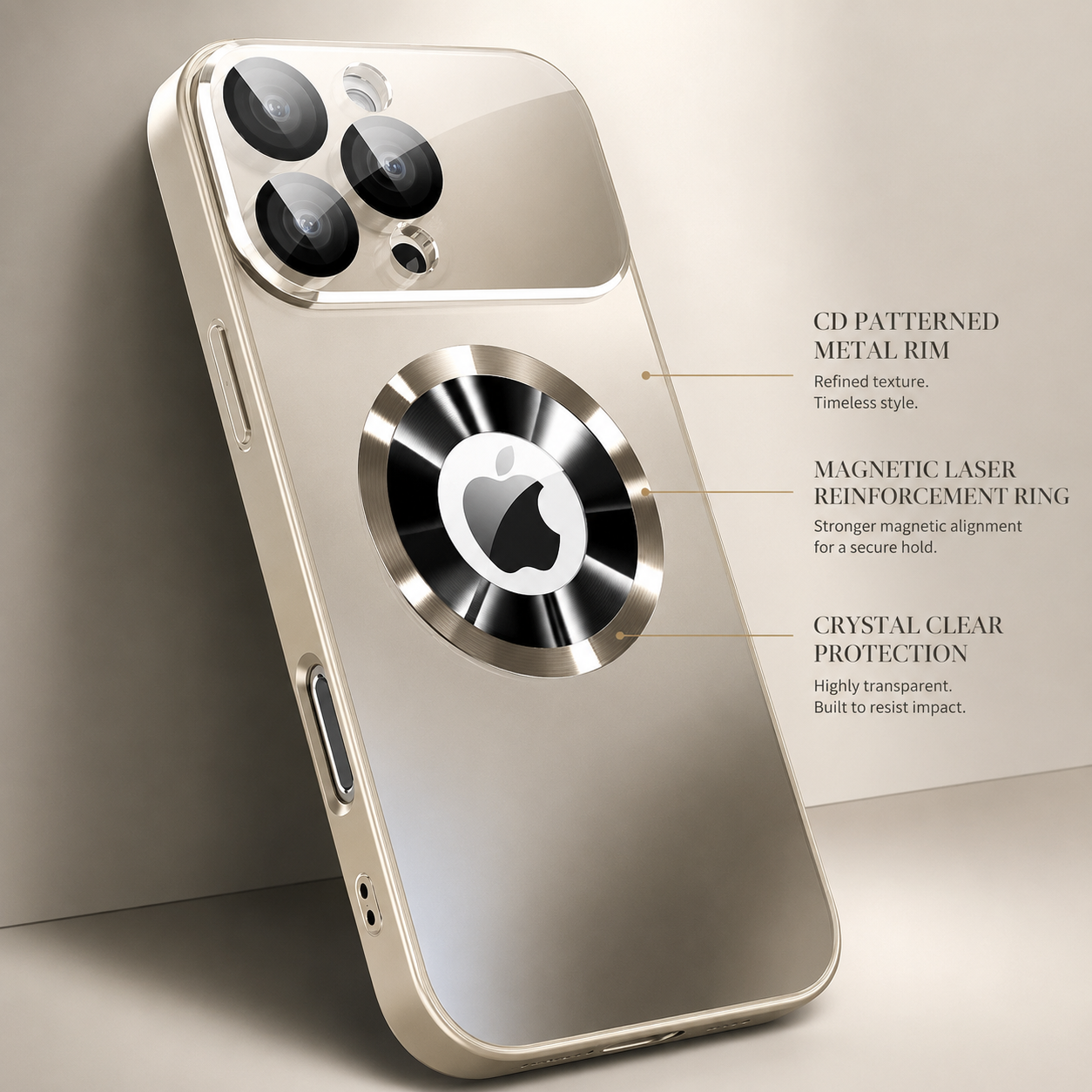 Premium iPhone Case MagSafe Compatible Camera Lens Protection Shockproof Protective Cover Magnetic Wireless Charging Anti Fingerprint Titanium Finish