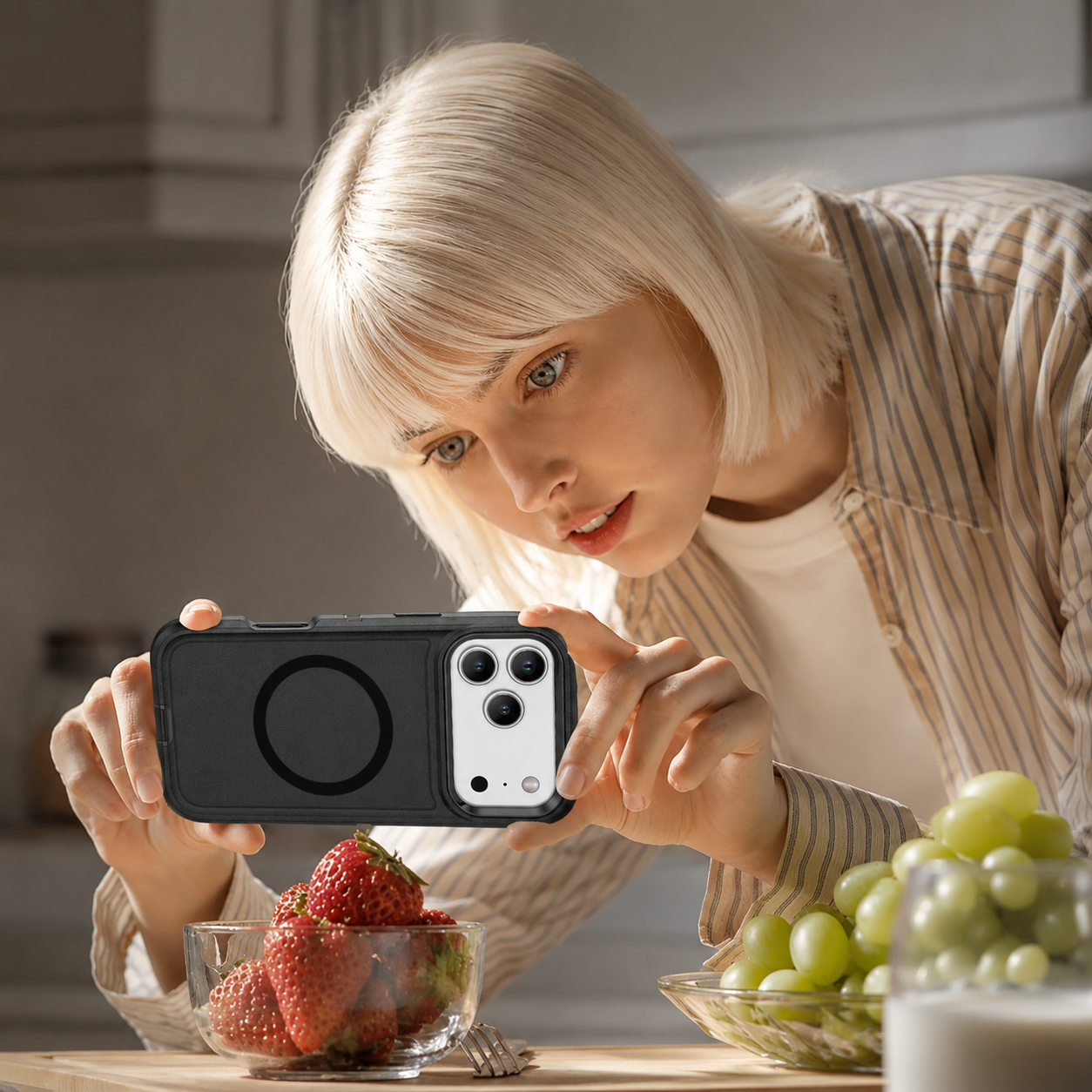 Premium iPhone Case MagSafe Compatible Camera Lens Protection Shockproof Protective Cover Magnetic Wireless Charging Rugged PC TPU Defender Design
