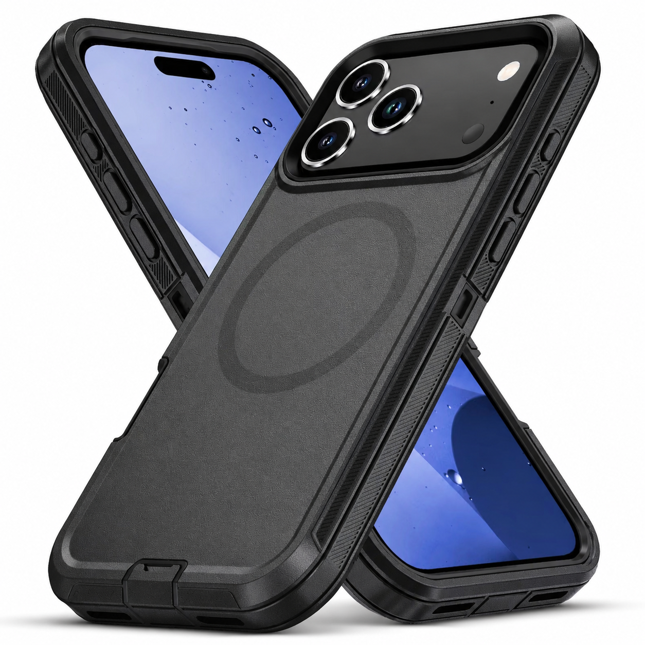 Premium iPhone Case MagSafe Compatible Camera Lens Protection Shockproof Protective Cover Magnetic Wireless Charging Rugged PC TPU Defender Design