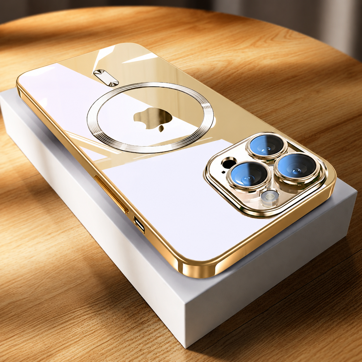 Premium iPhone Case MagSafe Compatible Camera Lens Protection Shockproof Protective Cover Transparent Acrylic Hard Back Scratch Resistant Design