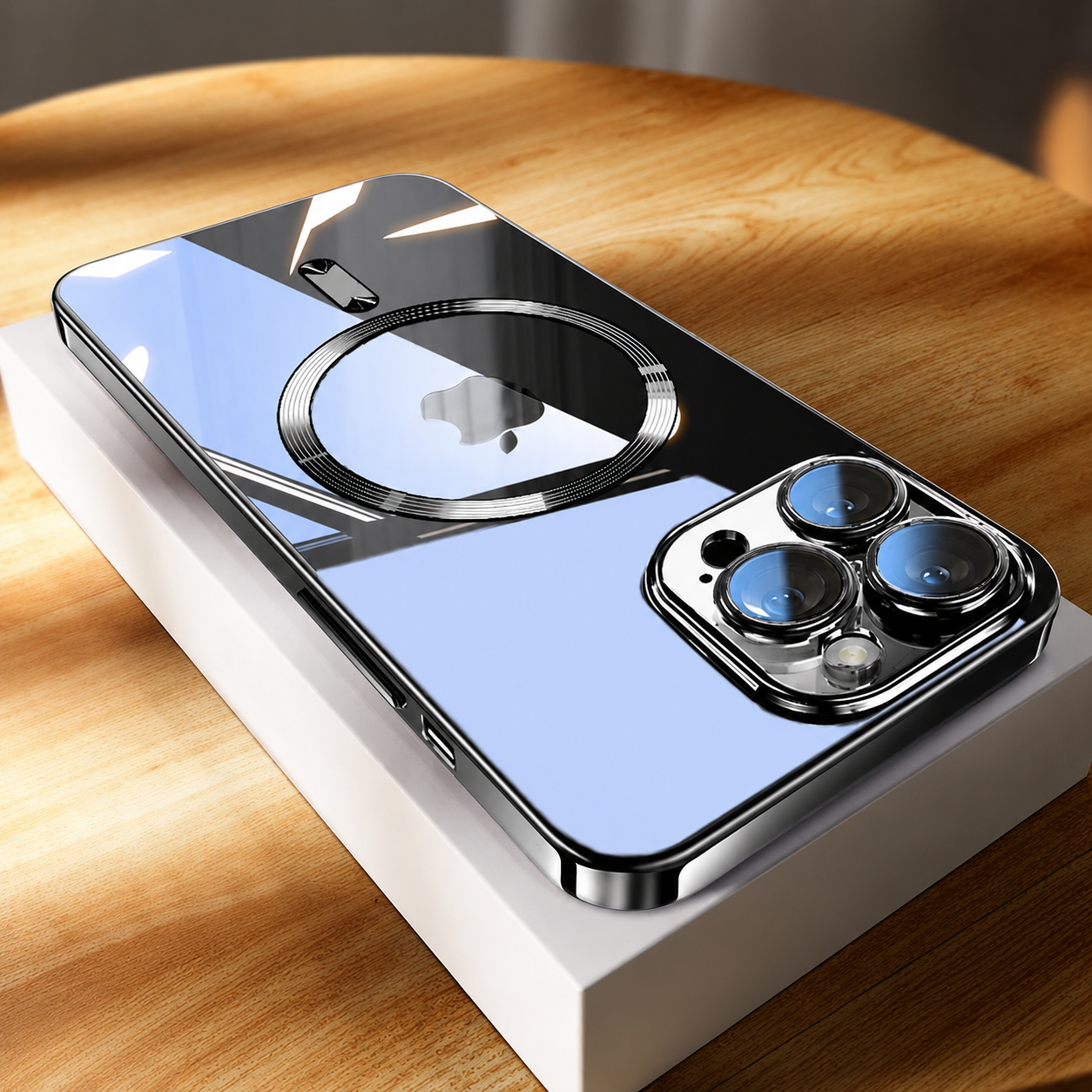 Premium iPhone Case MagSafe Compatible Camera Lens Protection Shockproof Protective Cover Transparent Acrylic Hard Back Scratch Resistant Design