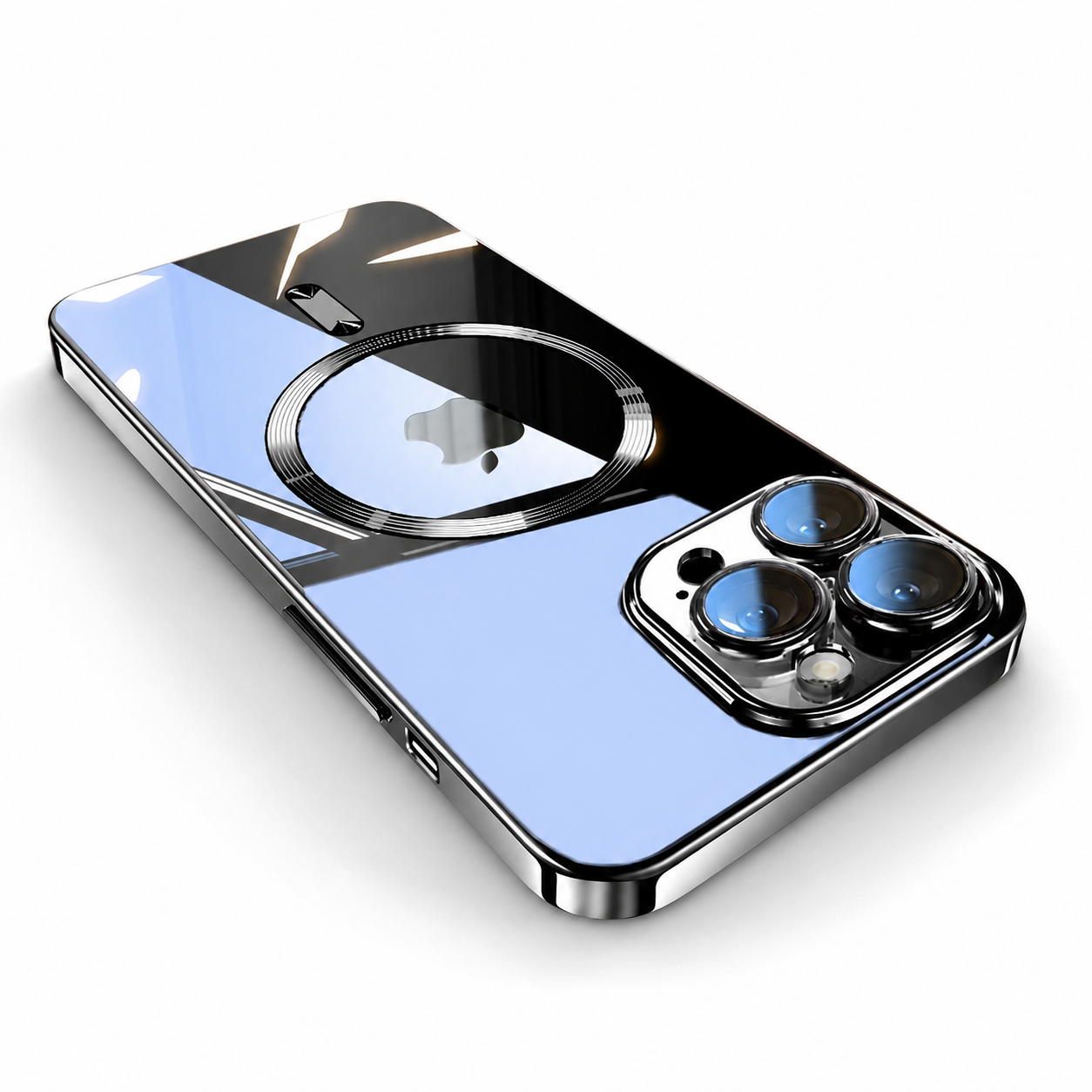 Premium iPhone Case MagSafe Compatible Camera Lens Protection Shockproof Protective Cover Transparent Acrylic Hard Back Scratch Resistant Design