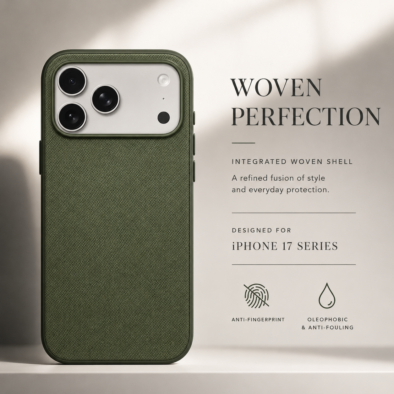 Premium iPhone Case MagSafe Compatible Camera Lens Protection Shockproof Protective Cover Wireless Charging Anti Fingerprint Woven Fabric Design