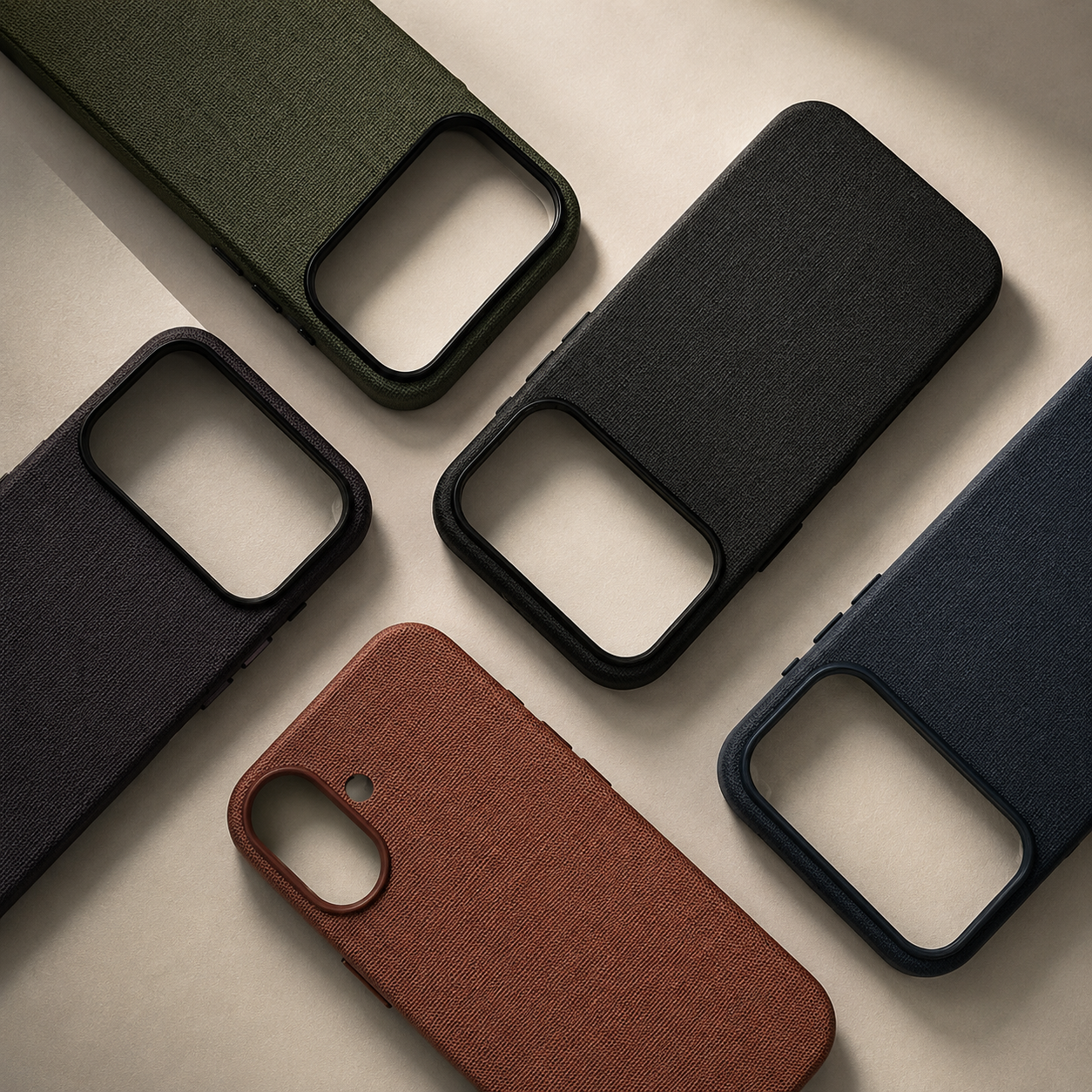 Premium iPhone Case MagSafe Compatible Camera Lens Protection Shockproof Protective Cover Wireless Charging Anti Fingerprint Woven Fabric Design
