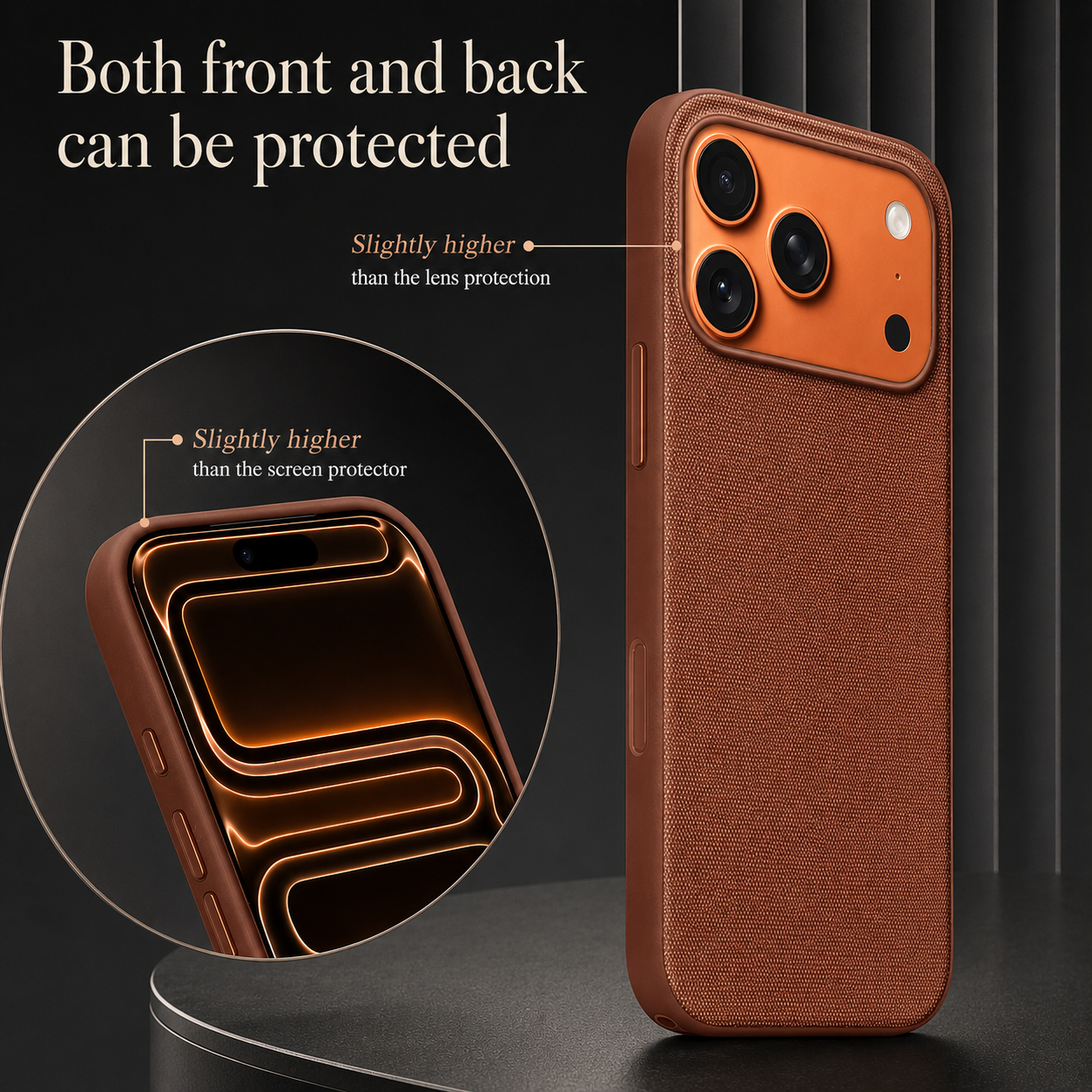 Premium iPhone Case MagSafe Compatible Camera Lens Protection Shockproof Protective Cover Wireless Charging Anti Fingerprint Woven Fabric Design