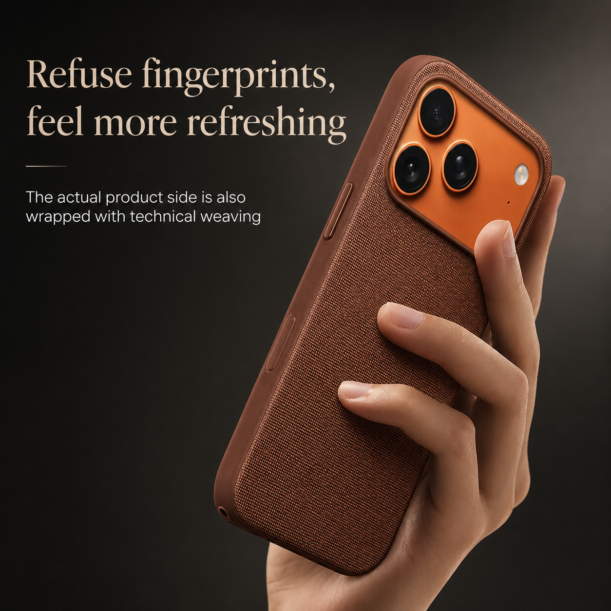 Premium iPhone Case MagSafe Compatible Camera Lens Protection Shockproof Protective Cover Wireless Charging Anti Fingerprint Woven Fabric Design