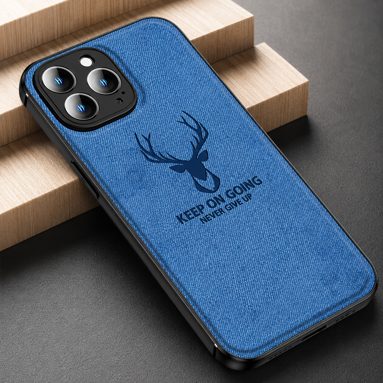 Premium iPhone Case MagSafe Compatible Canvas Texture Protective Cover Camera Lens Protection Shockproof Deer Design Bumper Frame Slim Design
