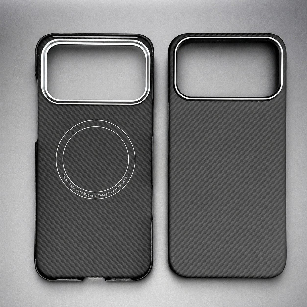 Premium iPhone Case MagSafe Compatible Carbon Fiber Aramid Kevlar Armor Cover Ultra Thin Protective Matte Finish Anti Scratch Non Slip Full Coverage