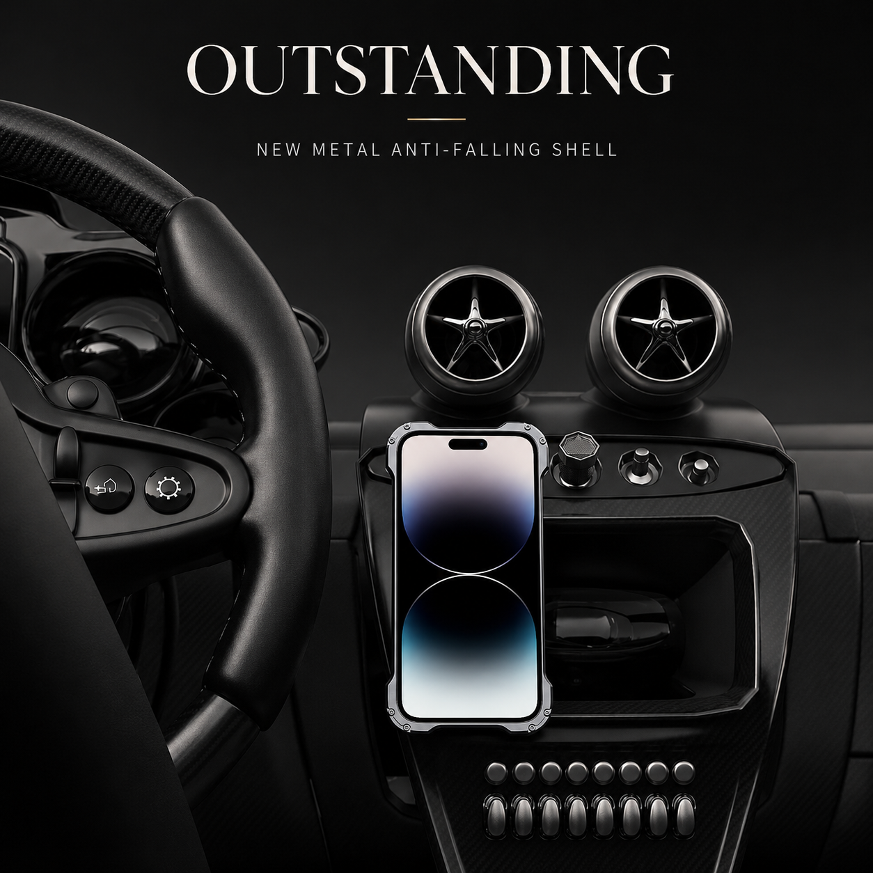 Premium iPhone Case MagSafe Compatible Carbon Fiber Cover with Metal Frame, Shockproof Design, Secure Grip, Camera Lens Protection and Scratch Resistant Build