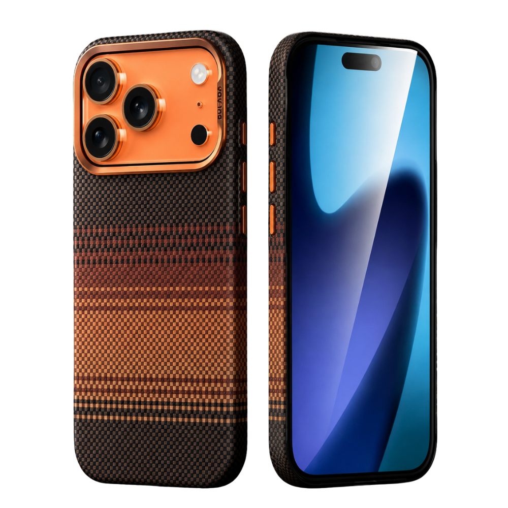 Premium iPhone Case MagSafe Compatible Carbon Fiber Design with Camera Lens Protection, PC Hard Shell Construction, Shockproof Anti Scratch Finish