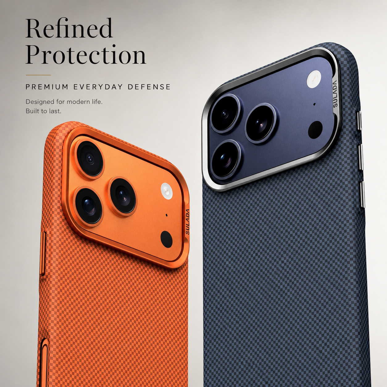 Premium iPhone Case MagSafe Compatible Carbon Fiber Finish, Camera Lens Protection, Integrated Stand Function, Shockproof PC Hard Shell Design