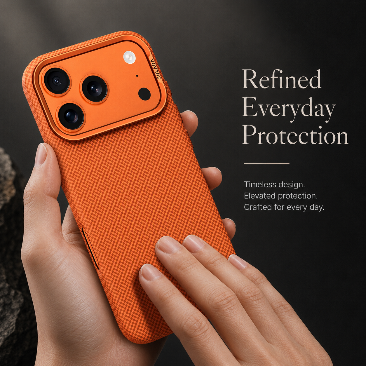 Premium iPhone Case MagSafe Compatible Carbon Fiber Finish, Camera Lens Protection, Integrated Stand Function, Shockproof PC Hard Shell Design