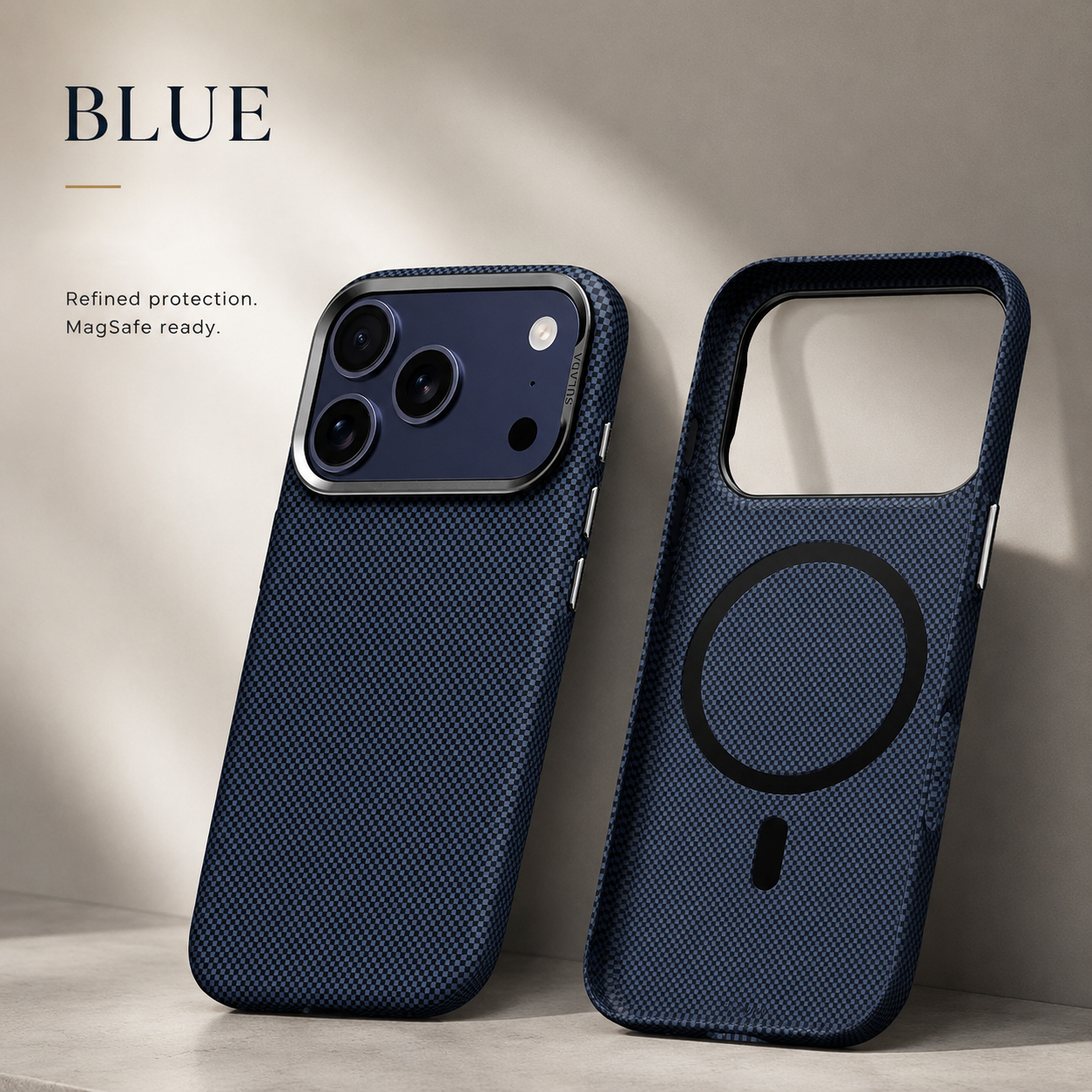 Premium iPhone Case MagSafe Compatible Carbon Fiber Finish, Camera Lens Protection, Integrated Stand Function, Shockproof PC Hard Shell Design