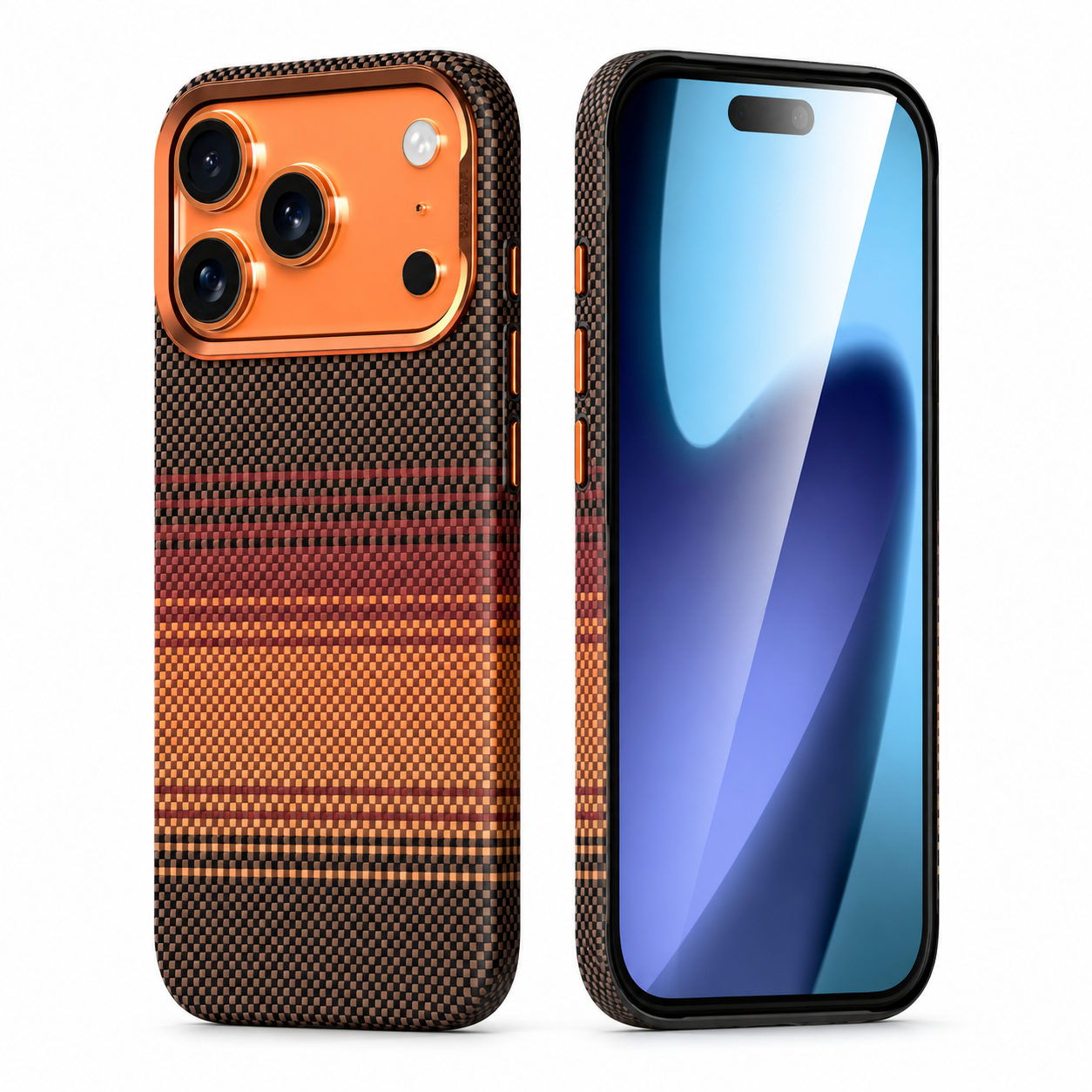 Premium iPhone Case MagSafe Compatible Carbon Fiber Pattern Cover with Shockproof PC Protection, Secure Grip, Camera Lens Protection and Scratch Resistant Design