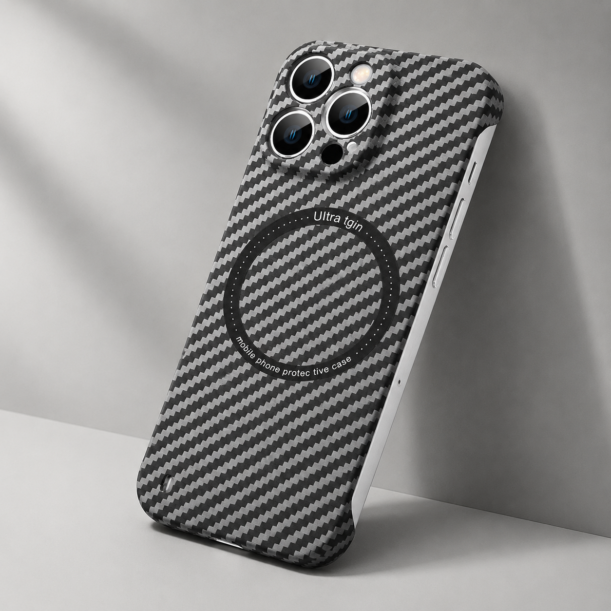 Premium iPhone Case MagSafe Compatible Carbon Fiber Texture Protective Cover Camera Lens Protection Shockproof Ultra Thin Slim Lightweight Design