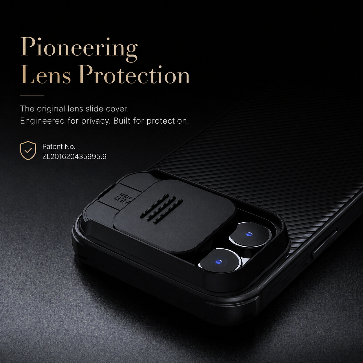 Premium iPhone Case MagSafe Compatible Carbon Fiber Texture Protective Cover Sliding Camera Cover Camera Lens Protection Shockproof Slim Design