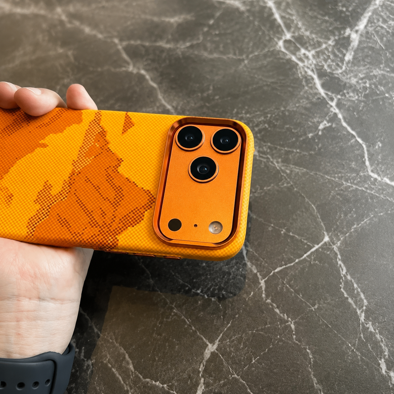 Premium iPhone Case MagSafe Compatible Carbon Fiber Textured Design with Camera Lens Protection, Shockproof Anti Scratch Surface, Slim PC Back Construction