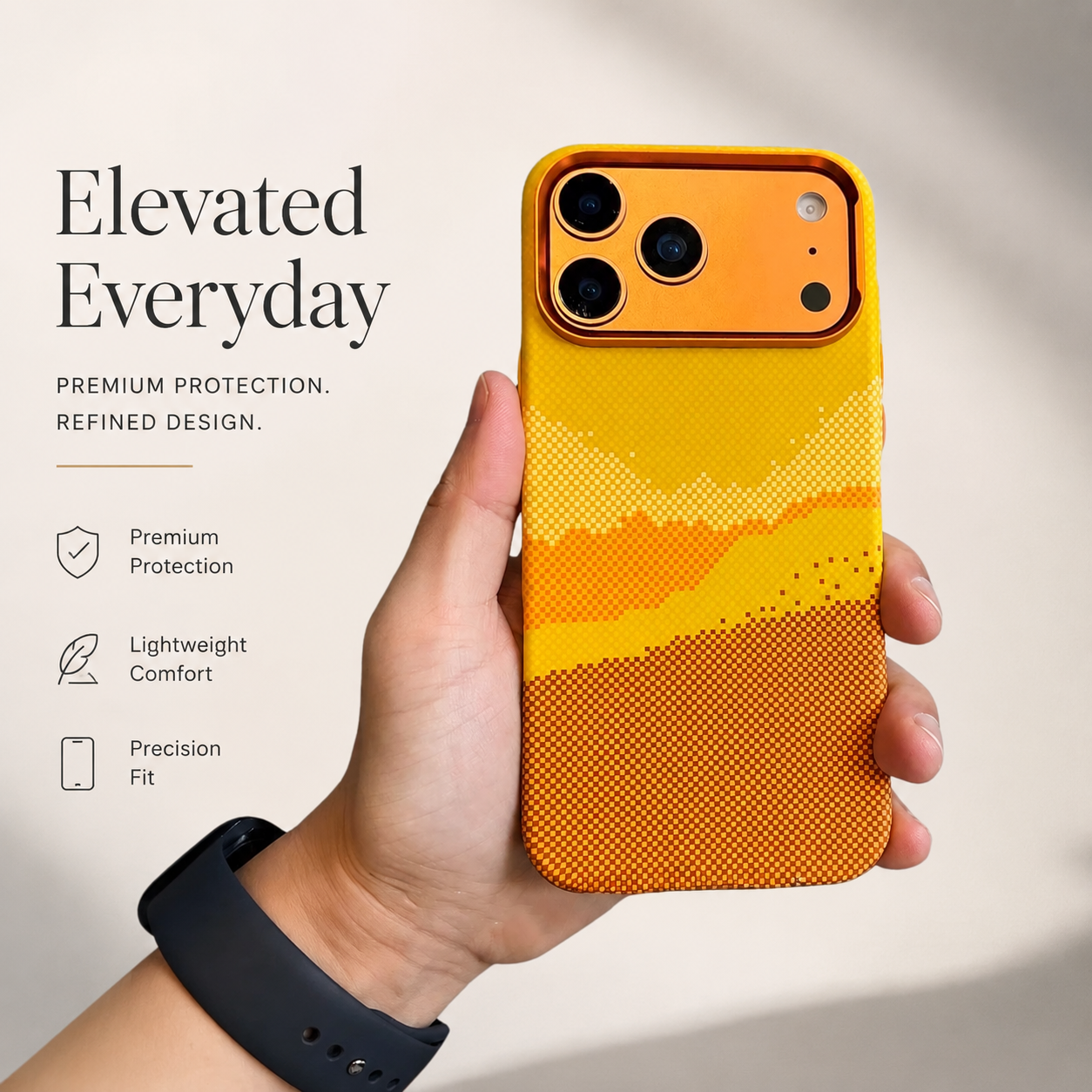 Premium iPhone Case MagSafe Compatible Carbon Fiber Textured Design with Camera Lens Protection, Shockproof Anti Scratch Surface, Slim PC Back Construction