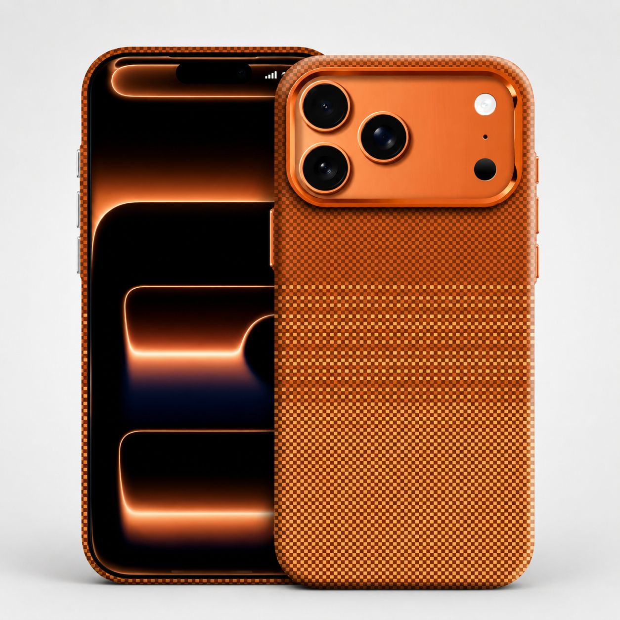 Premium iPhone Case MagSafe Compatible Carbon Fiber Textured Design with Camera Lens Protection, Shockproof Anti Scratch Surface, Slim PC Back Construction