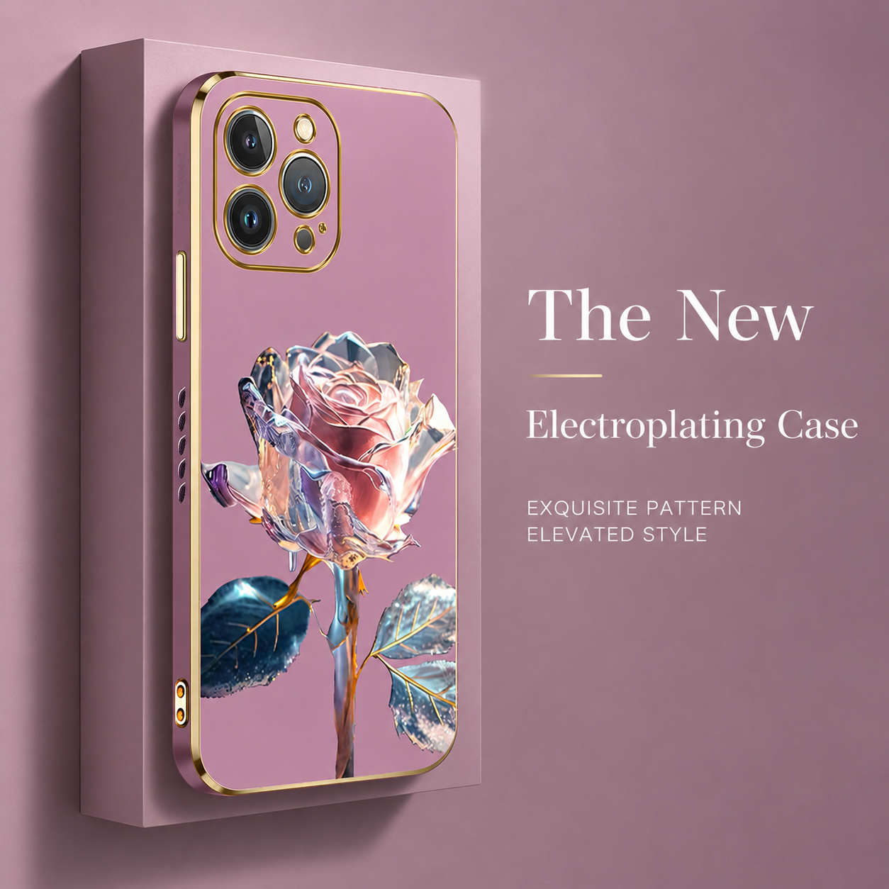 Premium iPhone Case MagSafe Compatible Crystal Rose Diamond Protective Cover Camera Lens Protection Shockproof Glitter Design Slim Profile