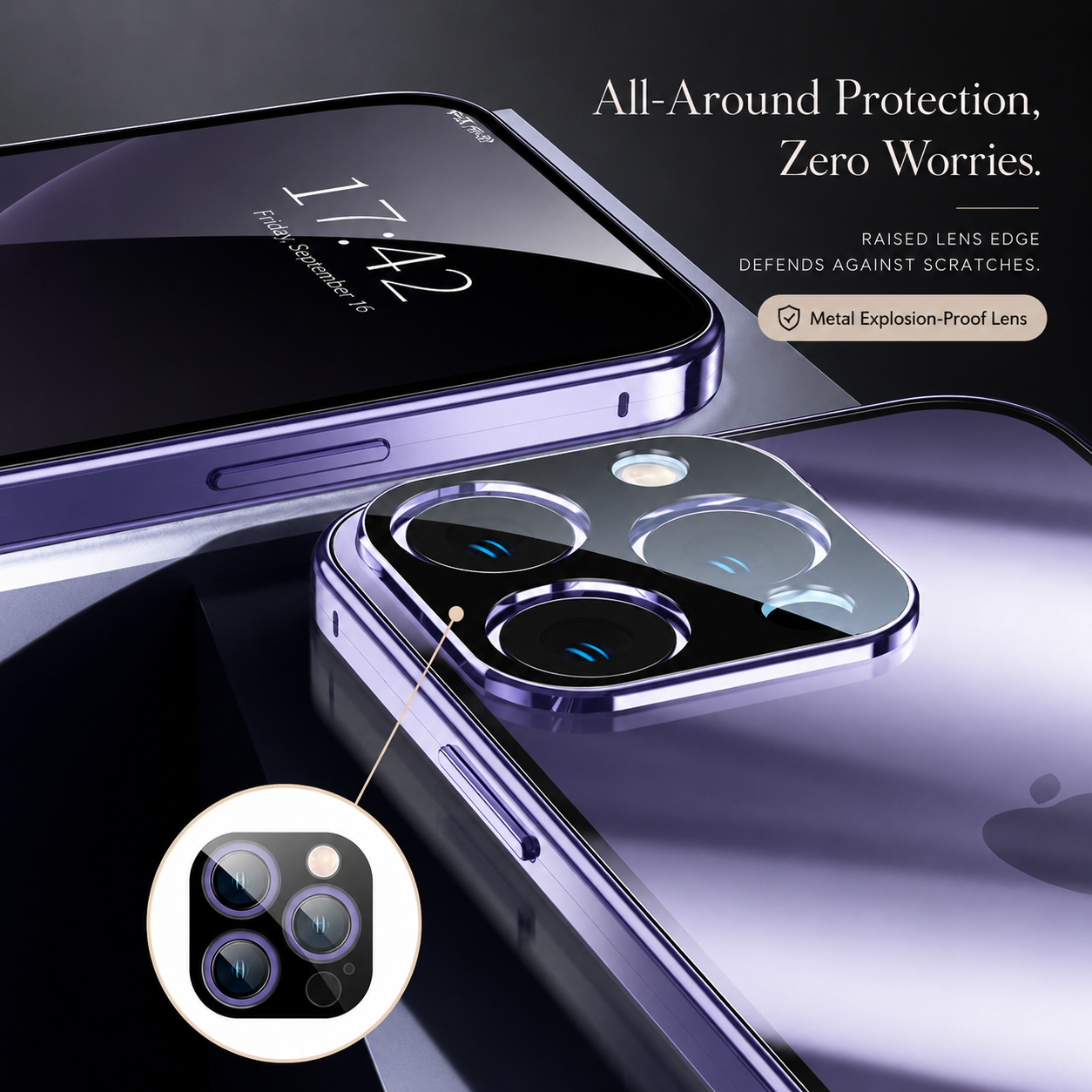 Premium iPhone Case MagSafe Compatible Double Sided Tempered Glass Protective Cover 360 Full Body Camera Lens Protection Shockproof Metal Frame Slim Design