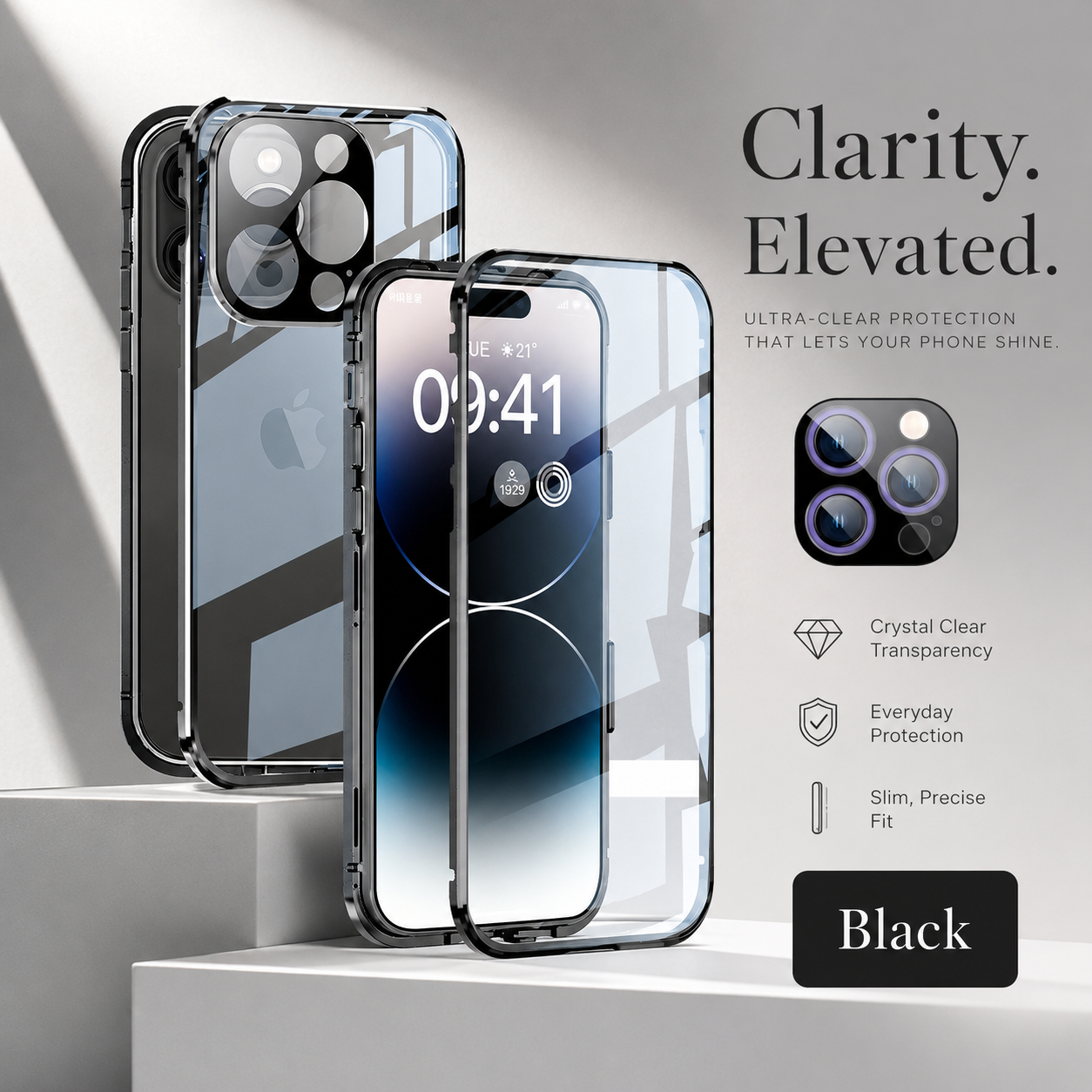 Premium iPhone Case MagSafe Compatible Double Sided Tempered Glass Protective Cover 360 Full Body Camera Lens Protection Shockproof Metal Frame Slim Design