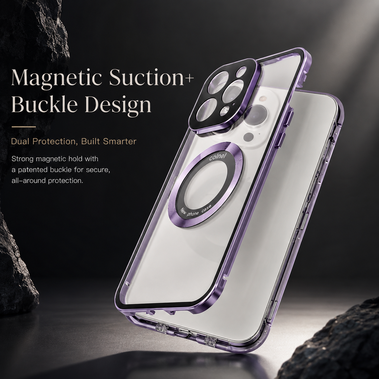 Premium iPhone Case MagSafe Compatible Double Sided Tempered Glass Protective Cover 360 Full Body Camera Lens Protection Shockproof Metal Frame Slim Profile