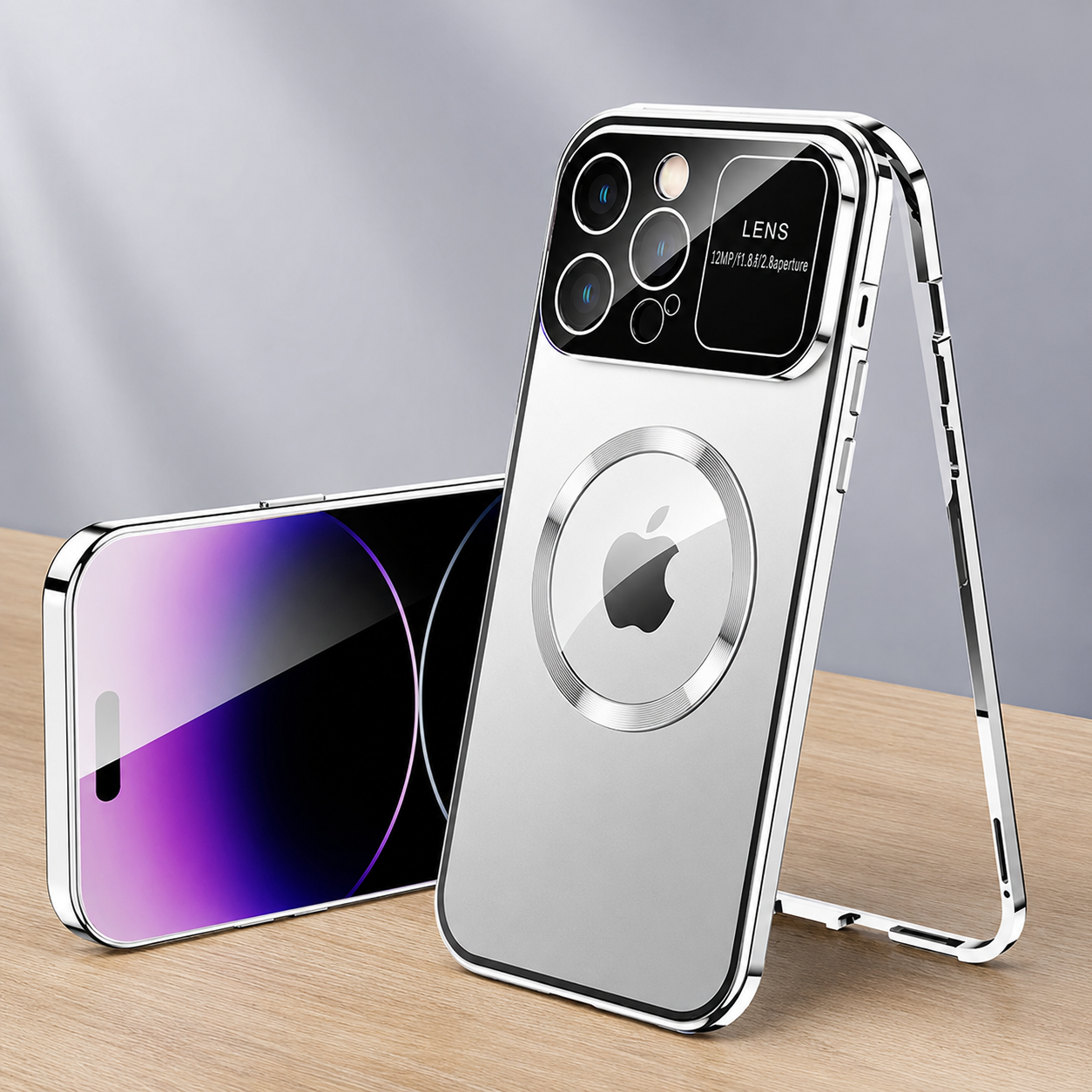 Premium iPhone Case MagSafe Compatible Double Sided Tempered Glass Protective Cover Camera Lens Protection Shockproof Magnetic Frame Slim Design