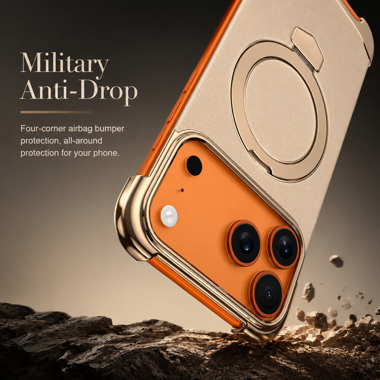 Premium iPhone Case MagSafe Compatible Frameless Magnetic Cover Ultra Thin Leather Back Metal Bumper Kickstand Shockproof Camera Lens Guard Design