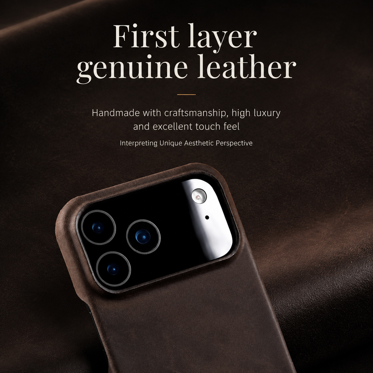 Premium iPhone Case MagSafe Compatible Genuine Cowhide Leather Cover Camera Lens Protection Shockproof Full Back Protective Design Retro Magnetic Style