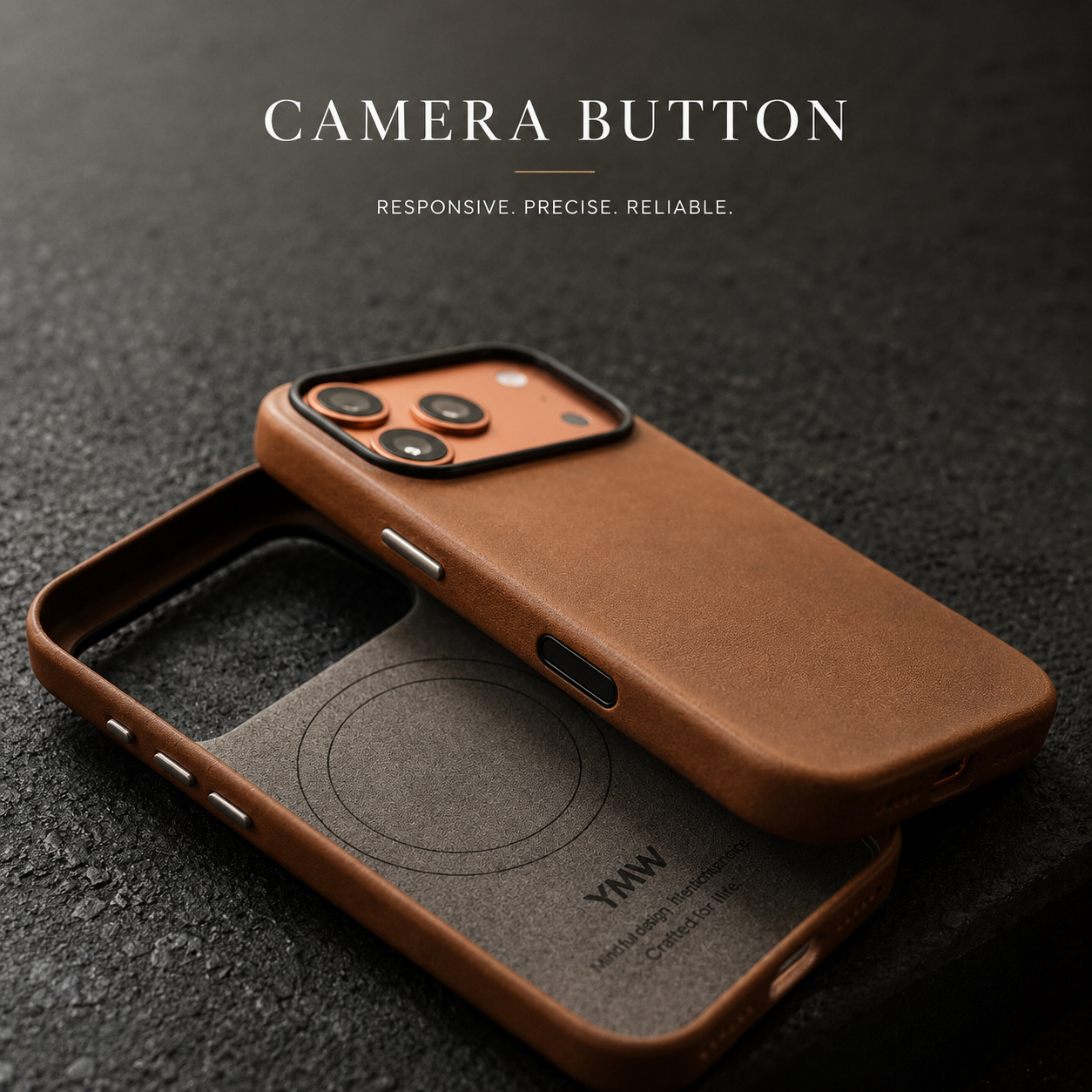 Premium iPhone Case MagSafe Compatible Genuine Cowhide Leather Cover with Camera Lens Protection, Full Body Protective Design and Anti Fingerprint Finish