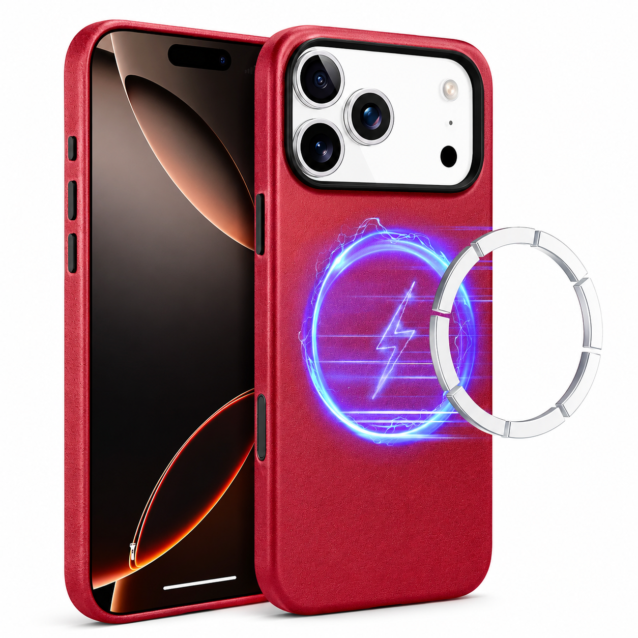 Premium iPhone Case MagSafe Compatible Genuine Leather Cover Camera Lens Protection Shockproof Full Coverage Anti Fingerprint Secure Grip Design