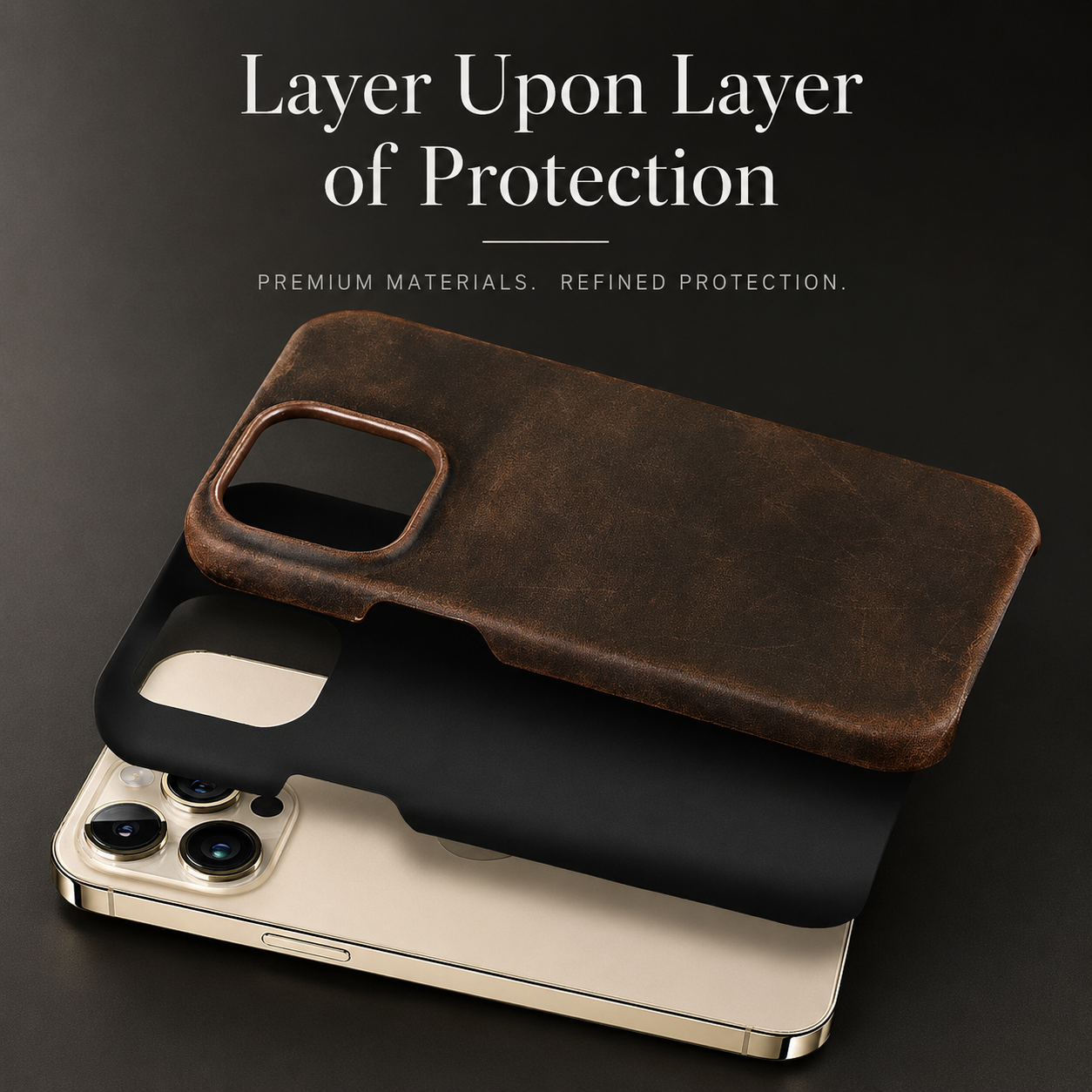 Premium iPhone Case MagSafe Compatible Genuine Leather Protective Cover Camera Lens Protection Shockproof Strap Design Slim Carry Strap