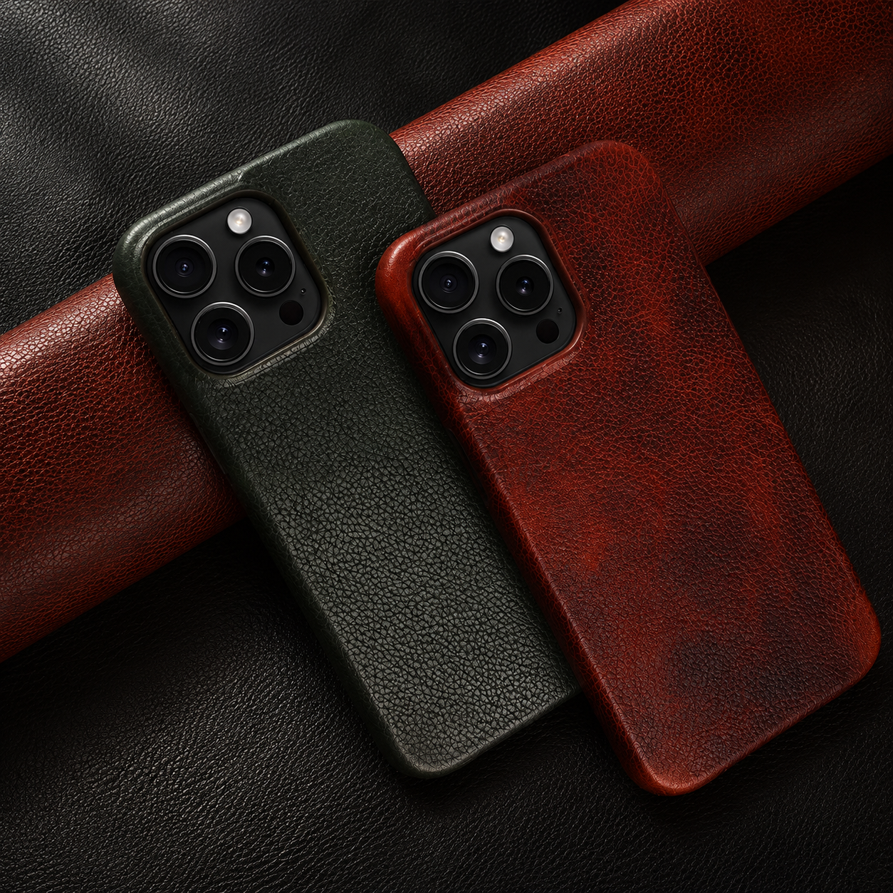 Premium iPhone Case MagSafe Compatible Genuine Leather Protective Cover Camera Lens Protection Shockproof Strap Design Slim Carry Strap