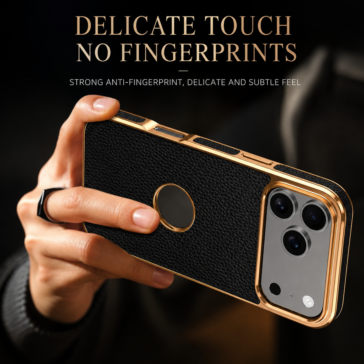 Premium iPhone Case MagSafe Compatible Genuine Leather Protective Cover Cowhide Lychee Texture Anti Fingerprint Slim Shockproof Design