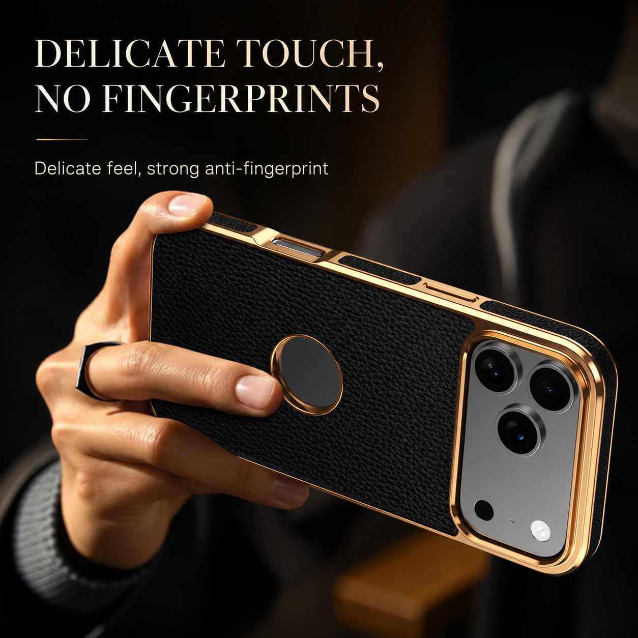 Premium iPhone Case MagSafe Compatible Genuine Leather Protective Cover Cowhide Lychee Texture Anti Fingerprint Slim Shockproof Design